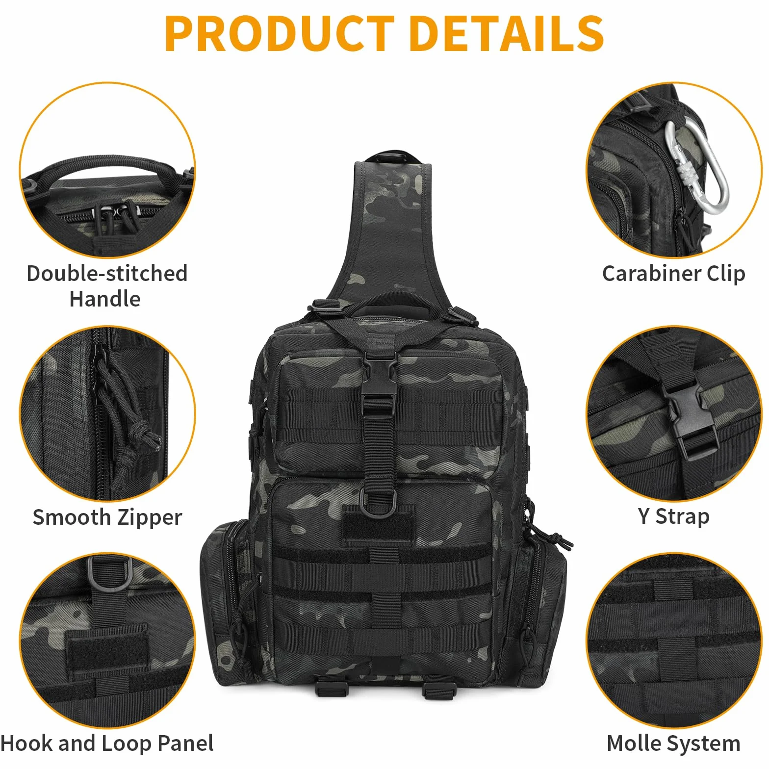 Mochila Cruzada Militar Grande ENJOHOS Bolsa Molle Hombro Sling Daypack para Ciclismo Senderismo
