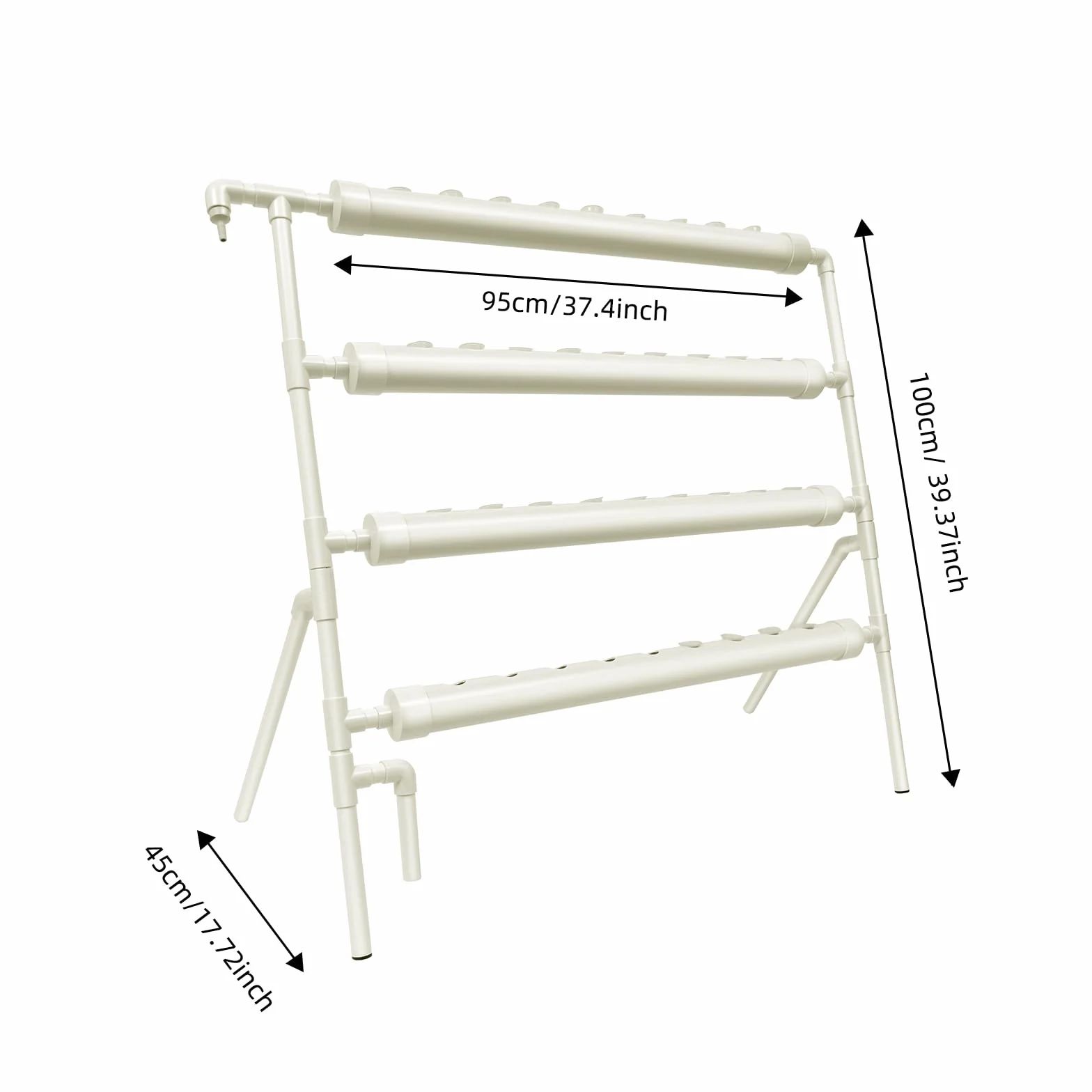 Sistema hidropónico hidropónico para cultivo de plantas sin tierra, 36 plazas, 4 capas, plantas, verduras, hidroponía para casa, balcón, jardín, balcón (capa individual 36 agujeros)