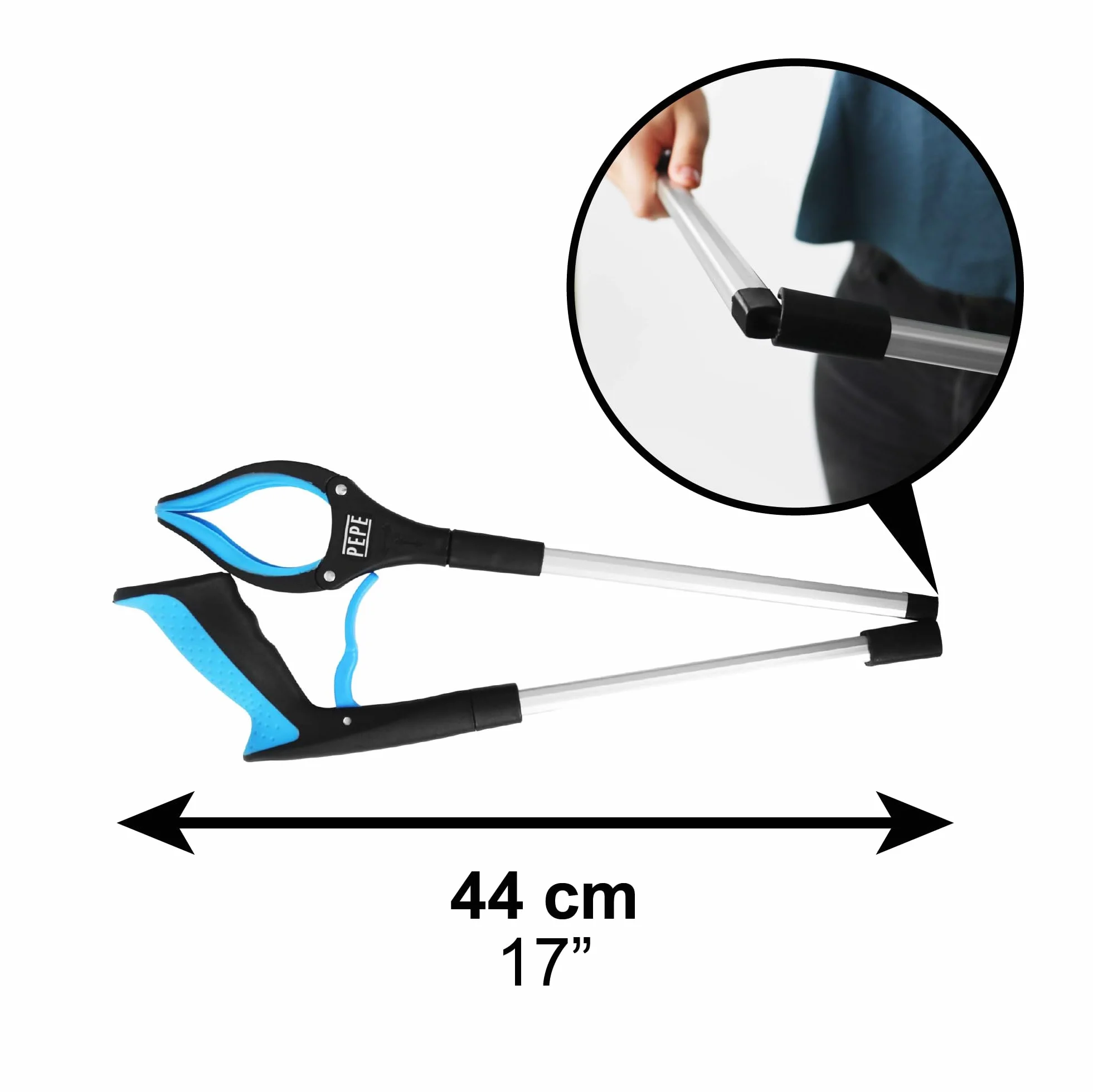 PEPE Mobility Pinza Brazo Recoge Objetos Plegable, Larga para Alcanzar, Pinzas Ergonomicas con Imán, Alcanzador de Objeto