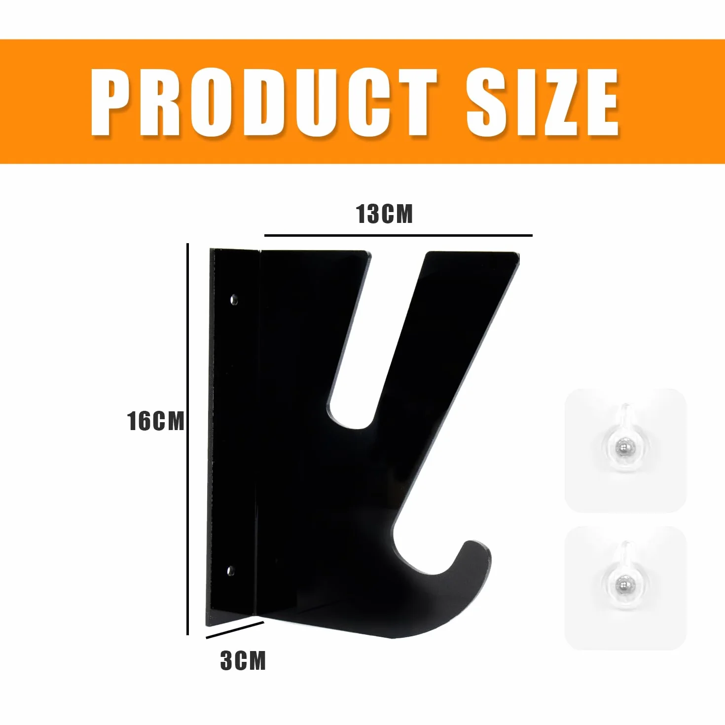 Soporte Pared Skateboard Acrílico 2 Piezas Negro para Monopatín Longboard Snowboard