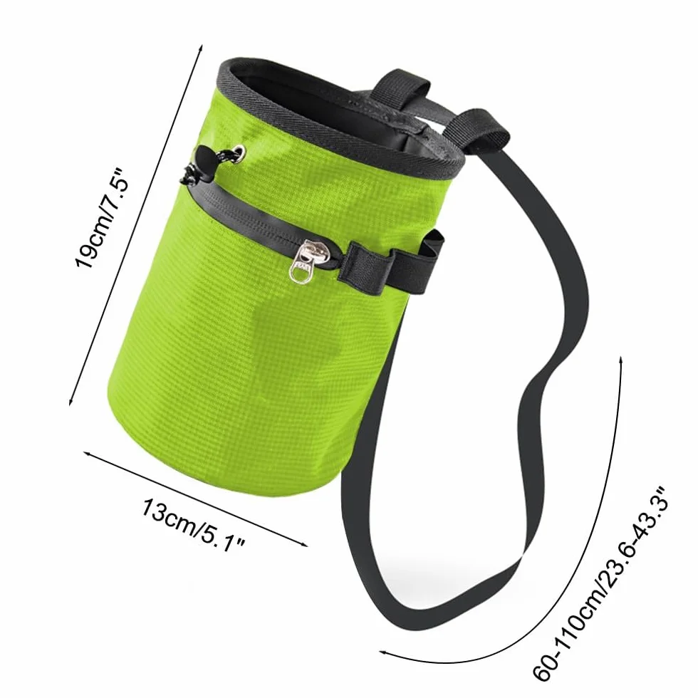 Bolsa de tiza para escalada con cordón y cinturón ajustable para escalada deportiva