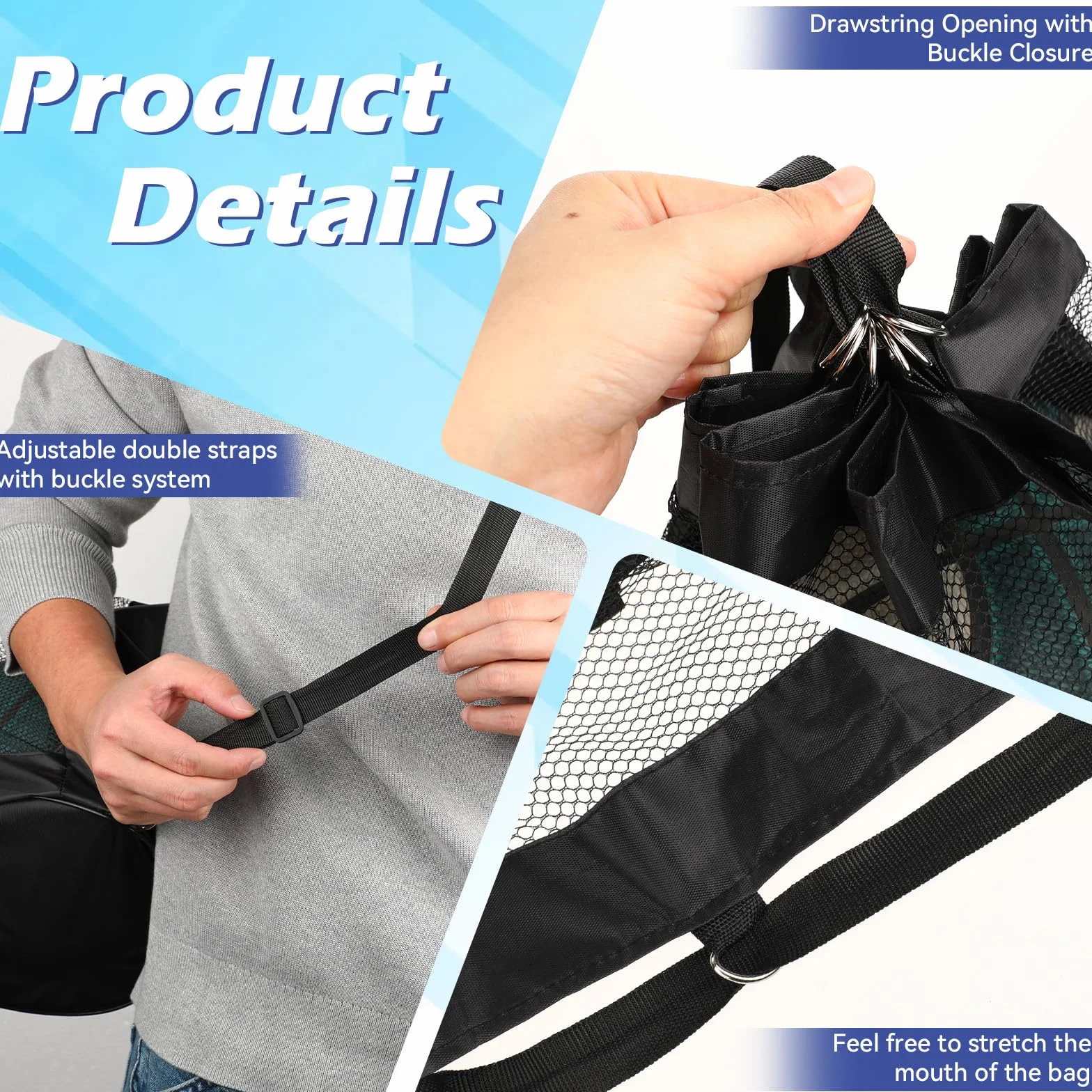 Molain Bolsa de Malla Multiusos para Pelotas - Fútbol, Baloncesto, Tenis, Voleibol, Rugby - Mochila Portátil para Playa y Gimnasio