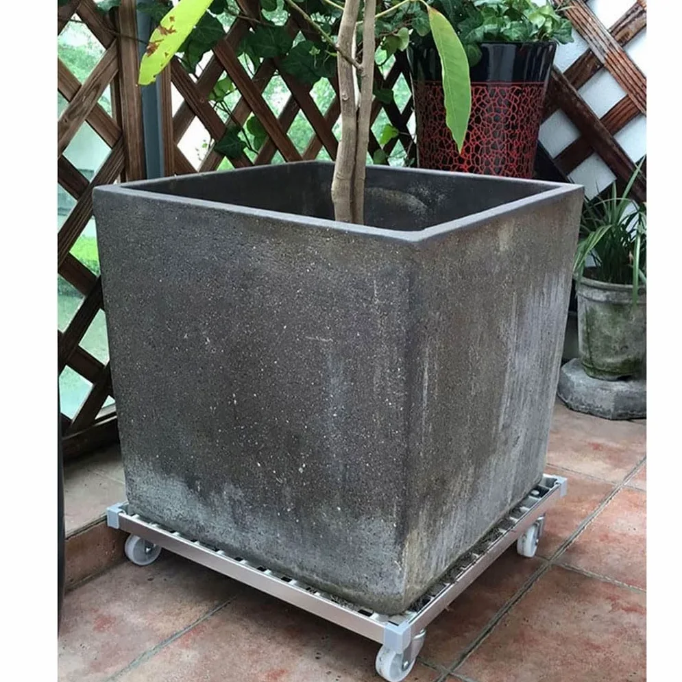 Caddy para plantas con ruedas de alta resistencia, soporte rodante para plantas con capacidad de 440 lb, carrito para macetas para interior y exterior, base cuadrada de carretilla 39cm/15in