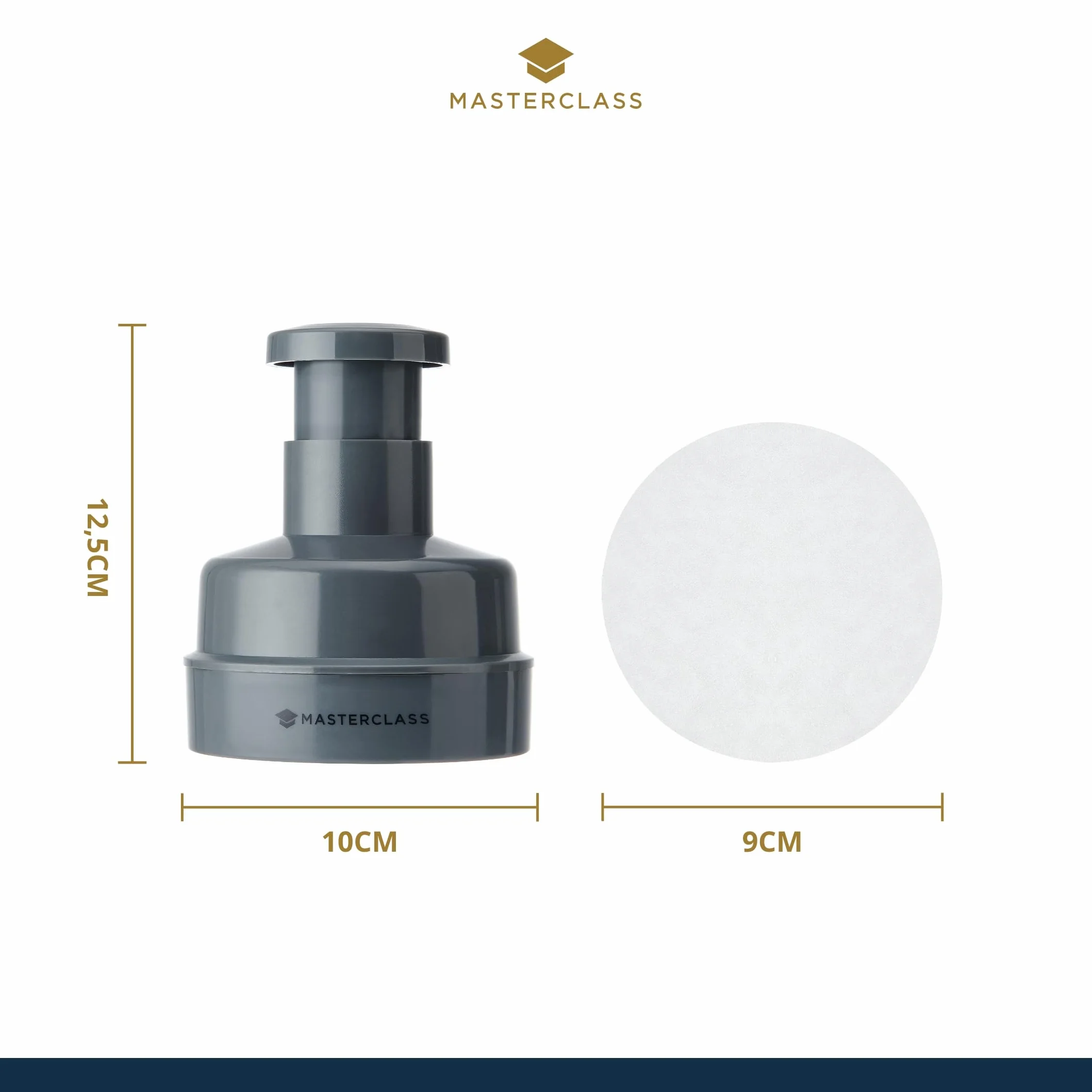 MasterClass Burger Maker Press, Burger Patty Maker para hamburguesas caseras, kit antiadherente para hamburguesas con molde para hamburguesas, 100 discos de cera y un libro de recetas.