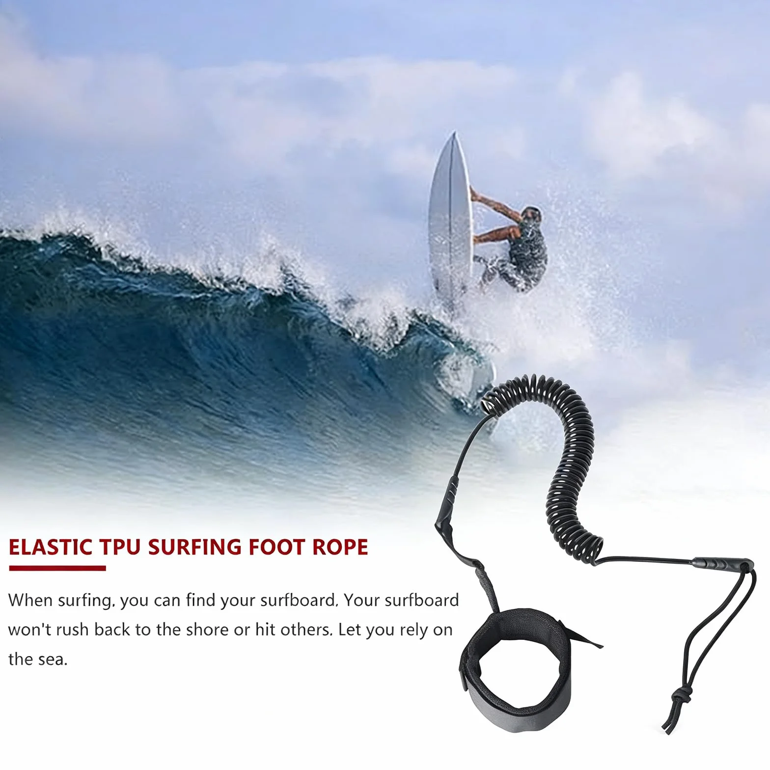 Leash de Surf, Correa para Tabla de Surf, Correa de SUP Hinchable