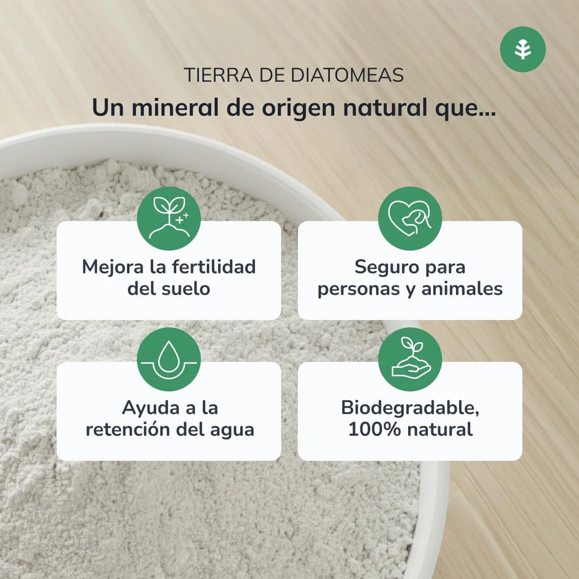 Planeta HUERTO | Tierra de Diatomeas 300 g Mejorador Natural de Suelo y Fertilizante Ecológico