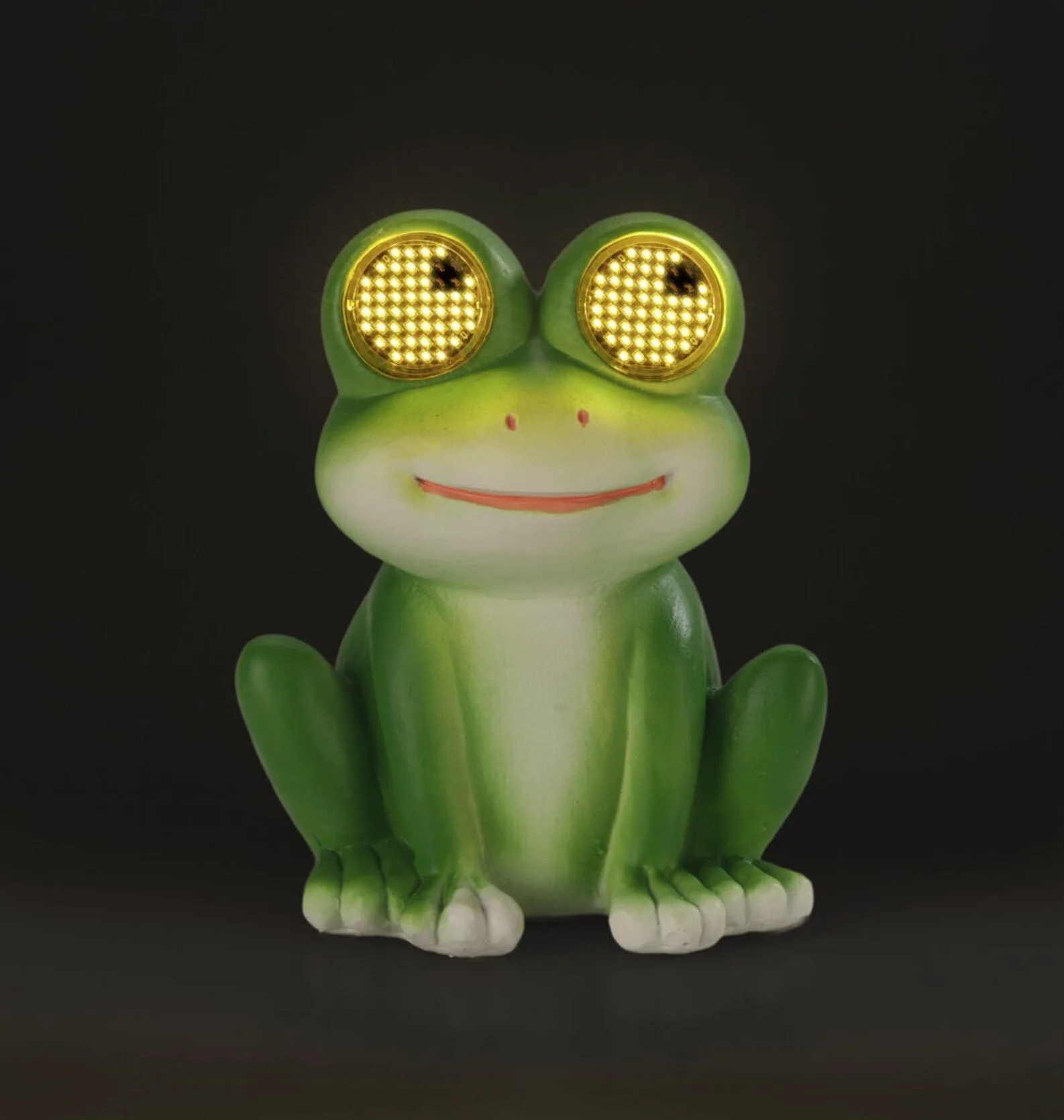 Maximex Figura Solar de jardín de Rana con Ojos LED, Resistente a la Intemperie, decoración Solar para jardín y terraza, con Sensor crepuscular, 11,8 x 13,5 x 9,3 cm, polirresina
