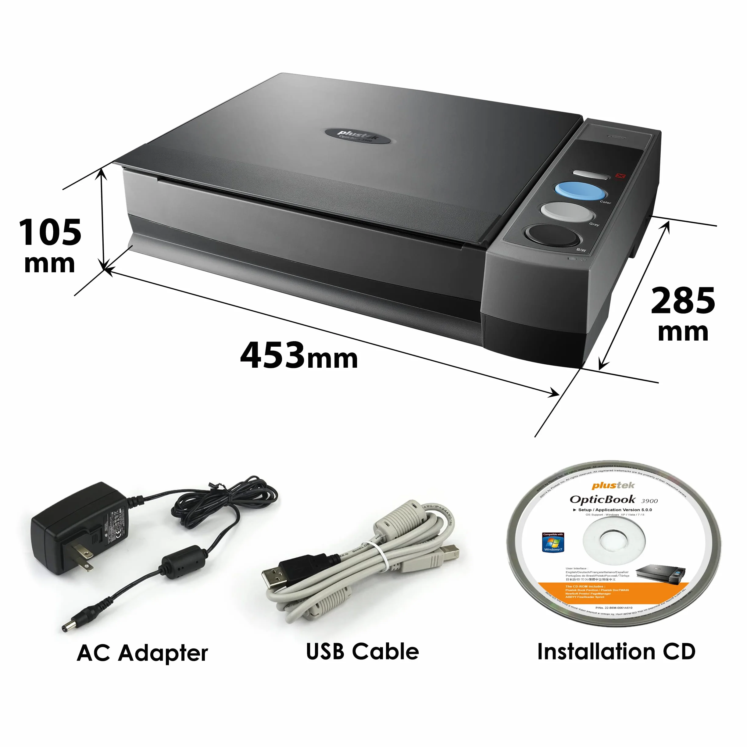 PLUSTEK OPTICBOOK 3800 L CCD/LED 1200DPI USB 2 7SEC Mac SUPP