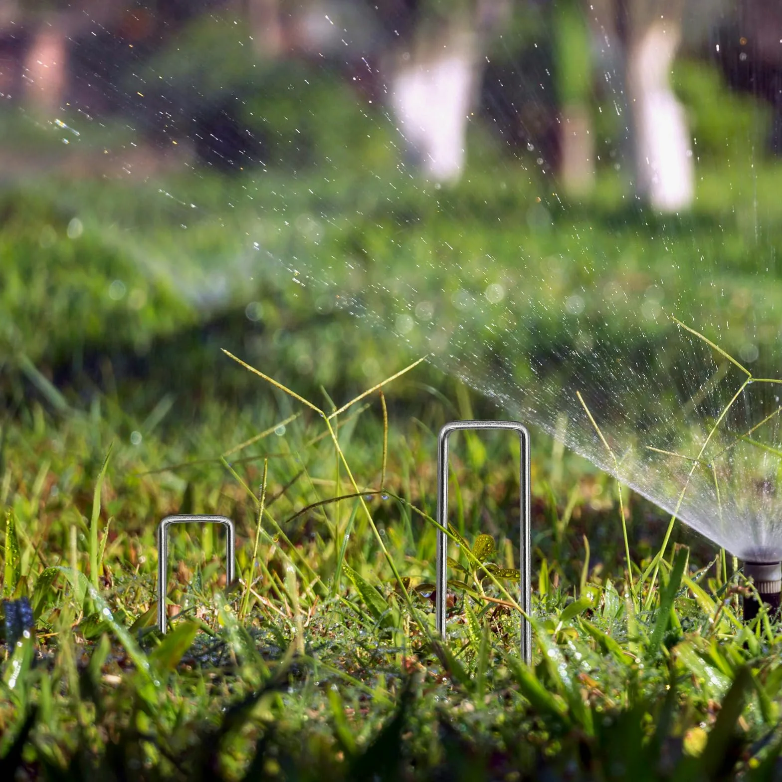 Paquete de 25 grapas galvanizadas de 6 pulgadas, grapas de césped de calibre 12, estacas de jardín resistentes para asegurar sin esfuerzo la tela de barrera de malezas, estabilización del suelo y
