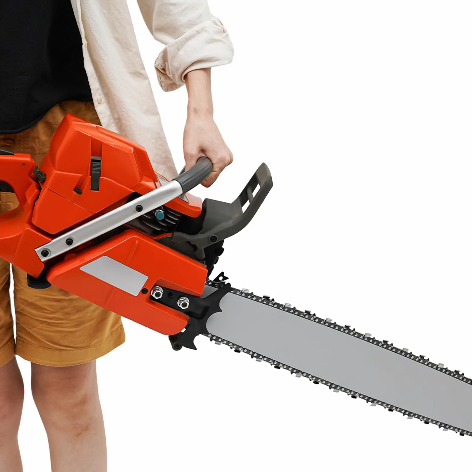 DIFU Motosierra de gasolina de 71 cm³, 28 pulgadas, gasolina, 2 tiempos, motosierra portátil con diámetro de corte de 71 cm, sierra de cadena manual con herramientas, para tijeras de podar, tijeras de