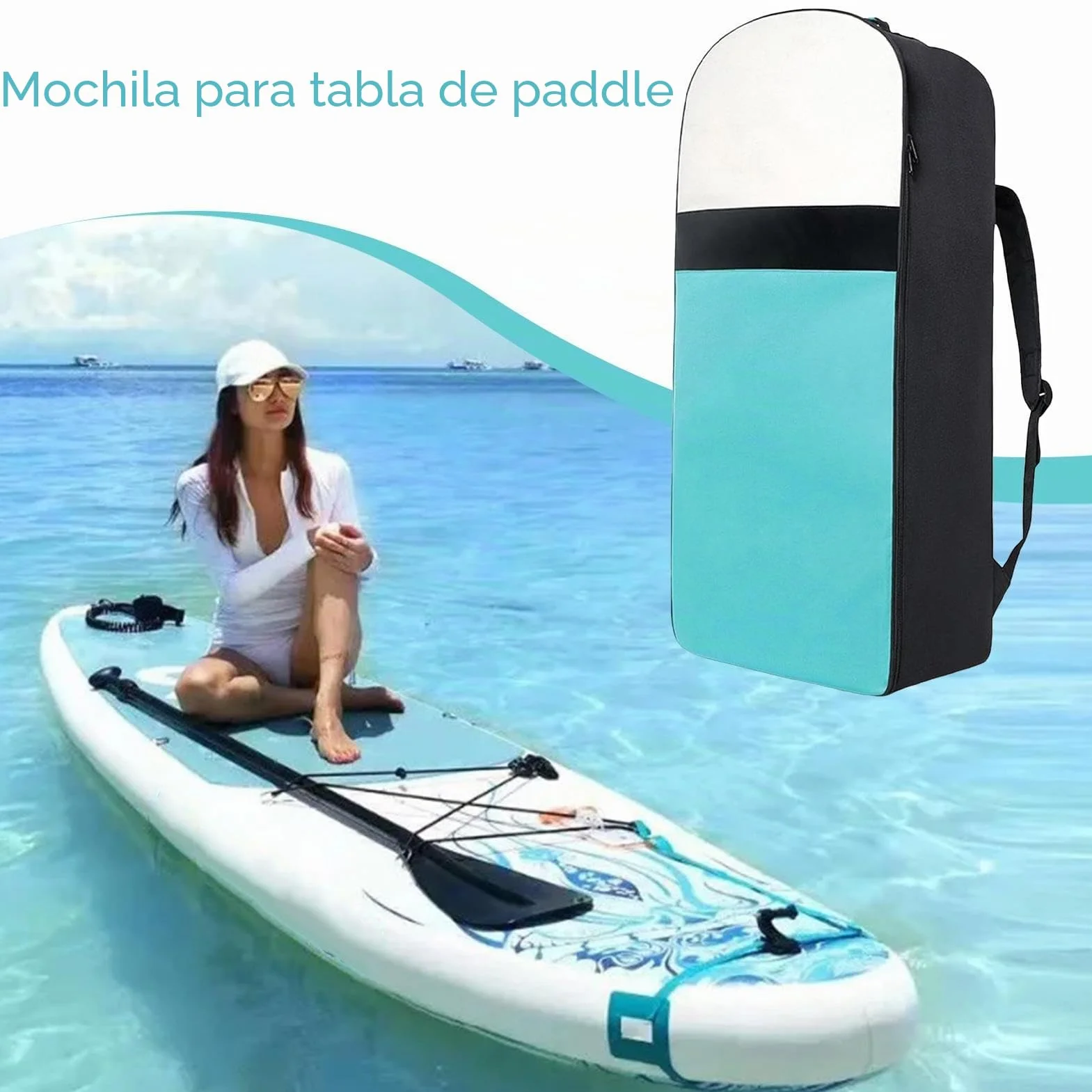 Mochila para tabla de pádel, bolsa de protección, almacenamiento de tabla de surf, gran capacidad ajustable