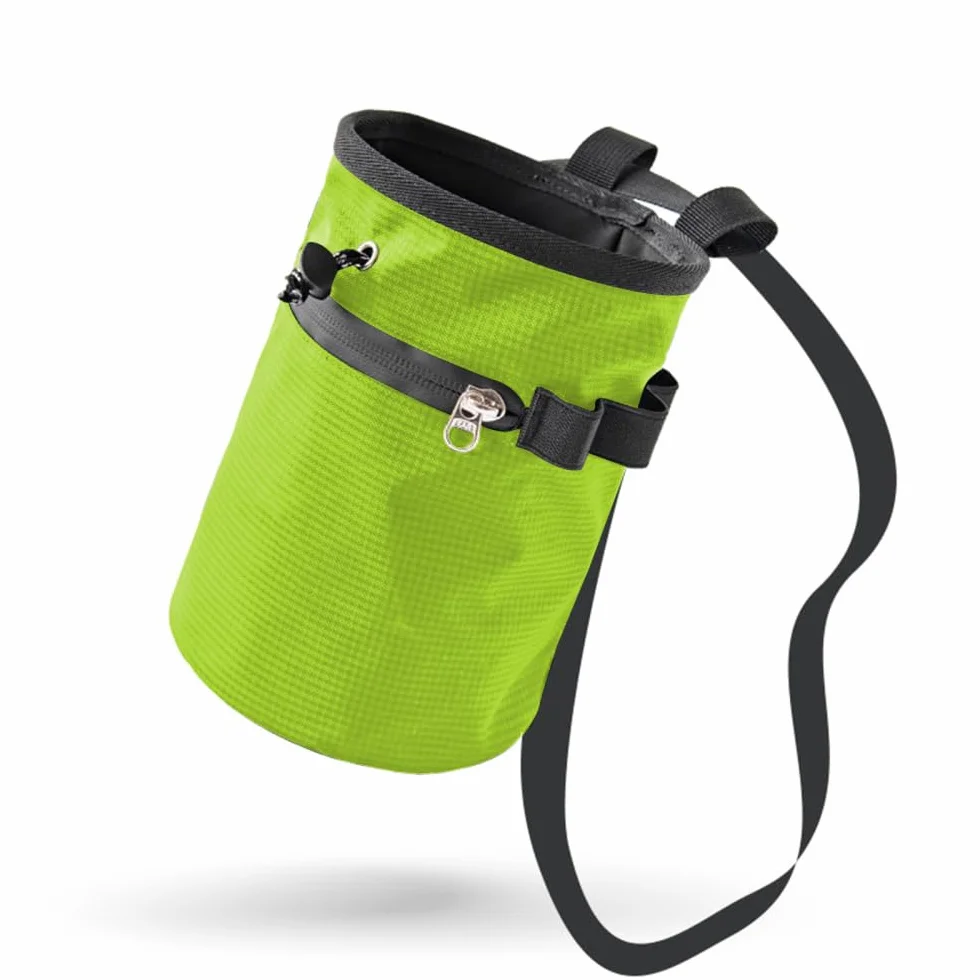 Bolsa de tiza para escalada con cordón y cinturón ajustable para escalada deportiva