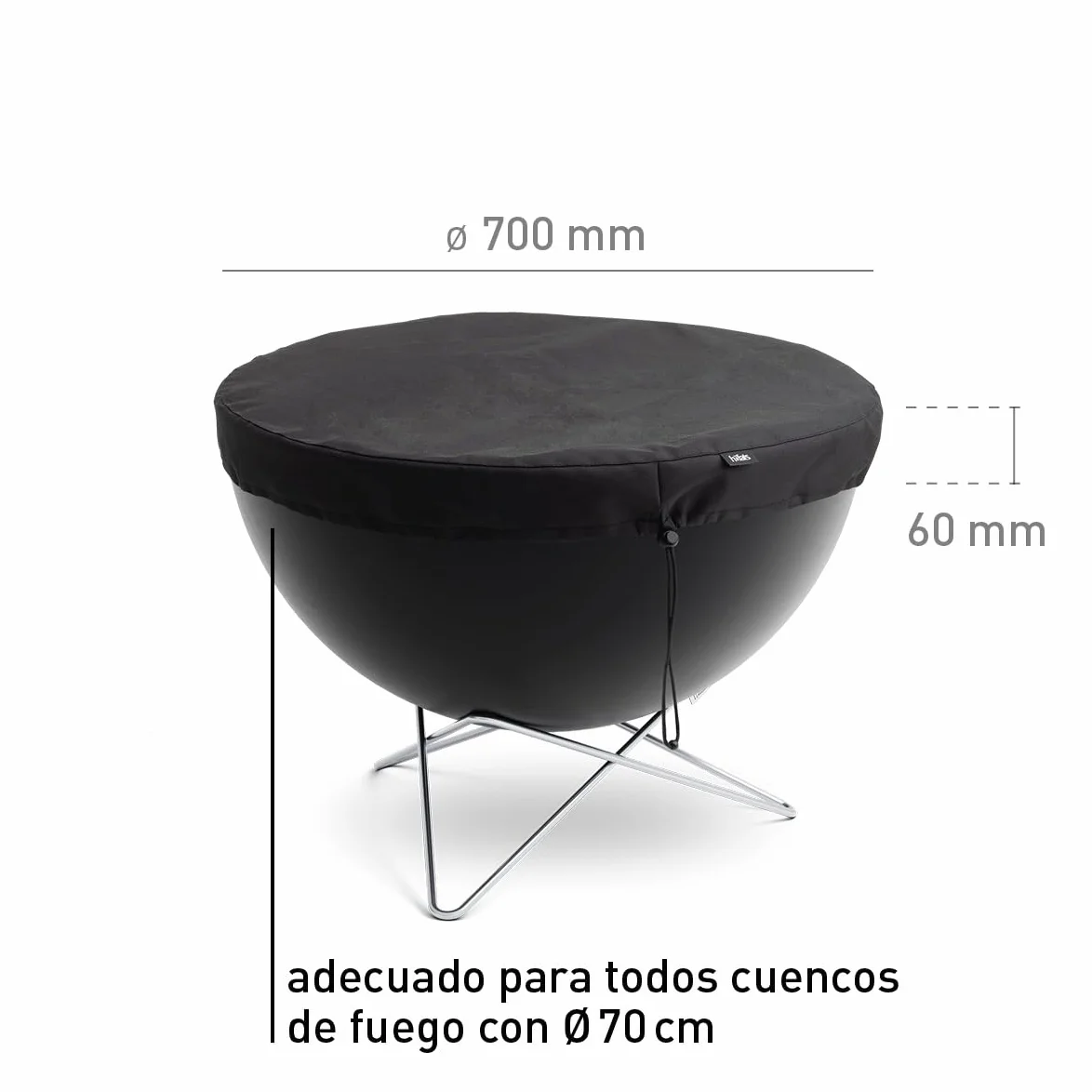 höfats - Funda protectora para cesta de fuego BOWL 70 - Protege la cesta de fuego BOWL - Funda protectora a medida y resistente a la intemperie con tope de cordón - Accesorios para BOWL 70