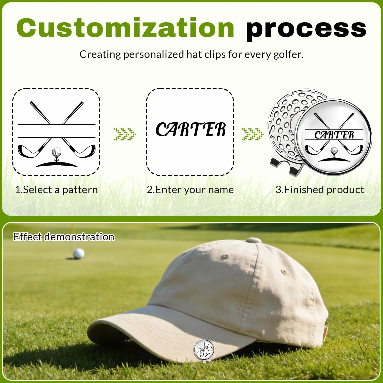 Marcador de Pelota de Golf Personalizado 3D con Clip Magnético para Sombrero, Regalo Original para Golfistas