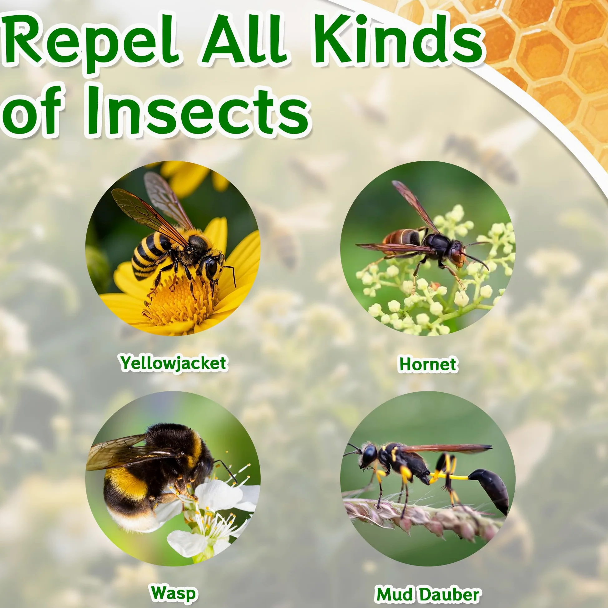 Paquete de 36 repelentes de avispas y abejas para exteriores, aceite de menta natural para chaquetas amarillas, avispas, disuasorio de avispas de barro para interiores y exteriores, seguro para