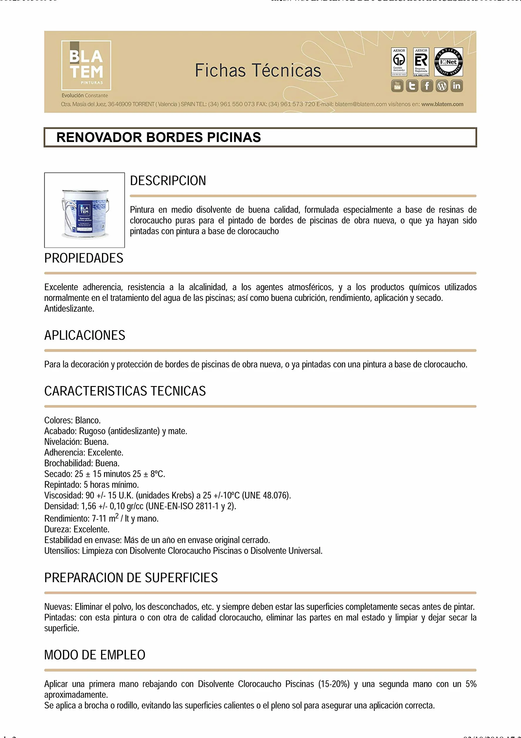 RENOVADOR Bordes Piscina 4LT