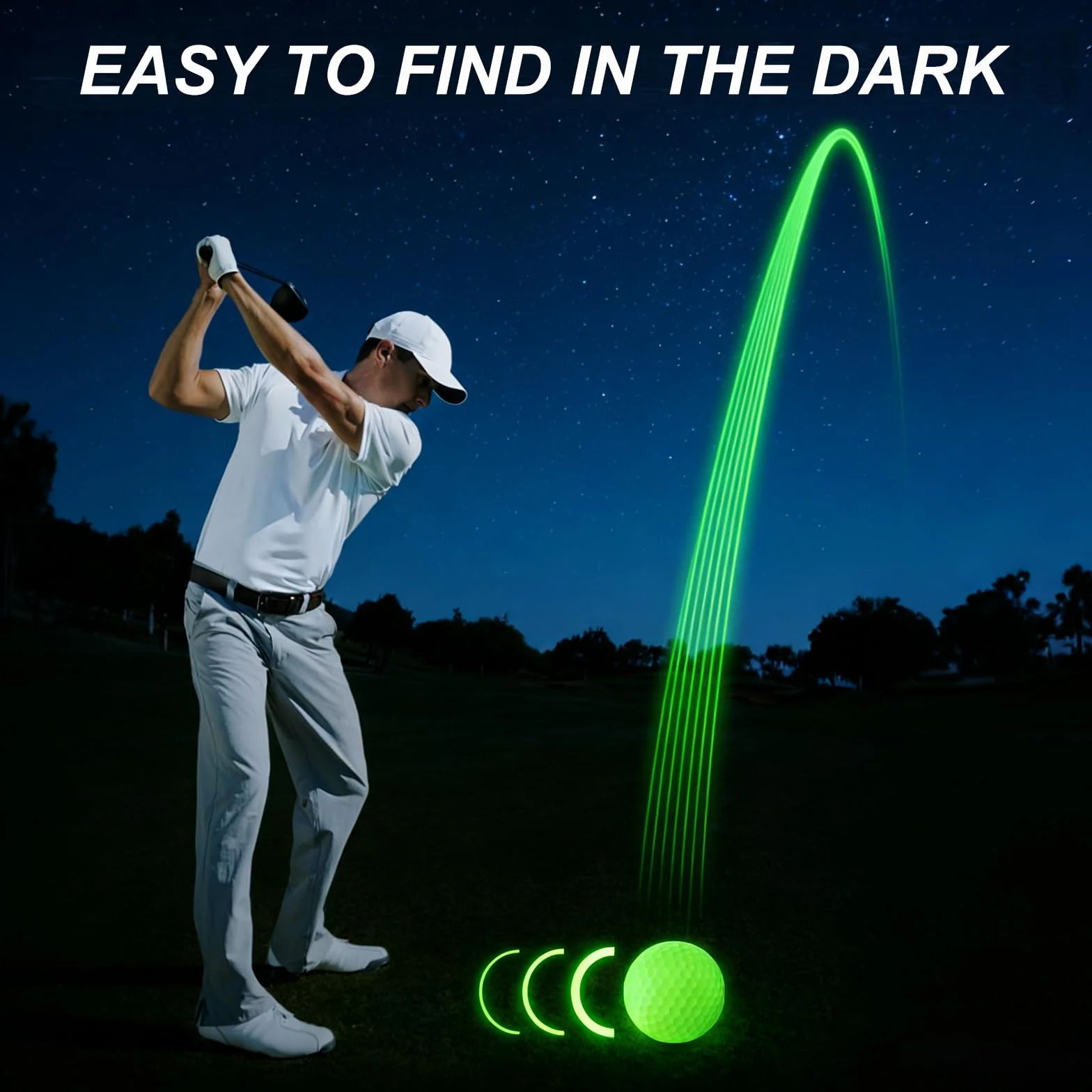 Flintronic 3/6PCS Pelotas De Golf LED Luminosas Portátiles, Juego Bolas de Entrenamiento Set
