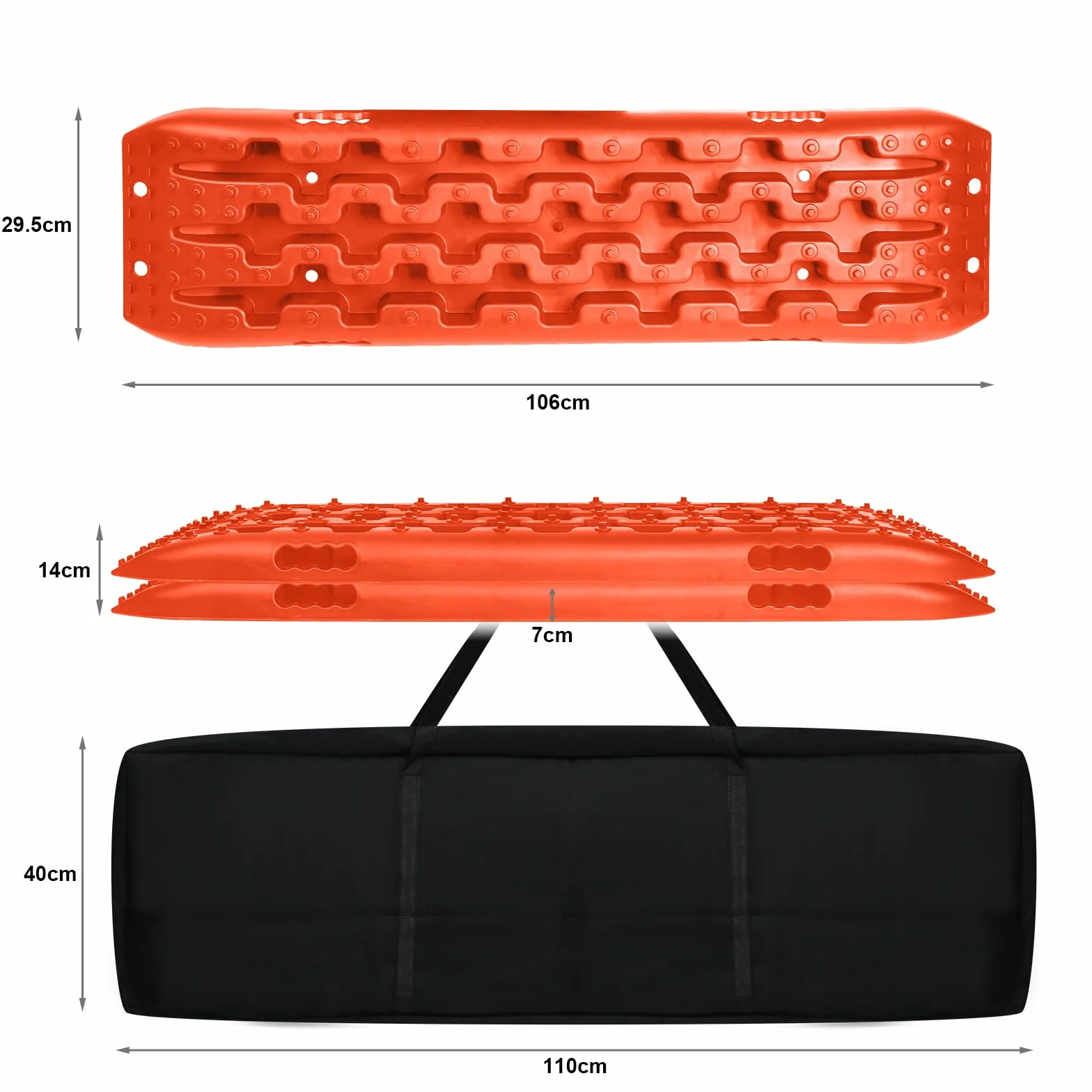 NAIZY 2 placas de tracción Offroad de plástico 10T carga con bolsa