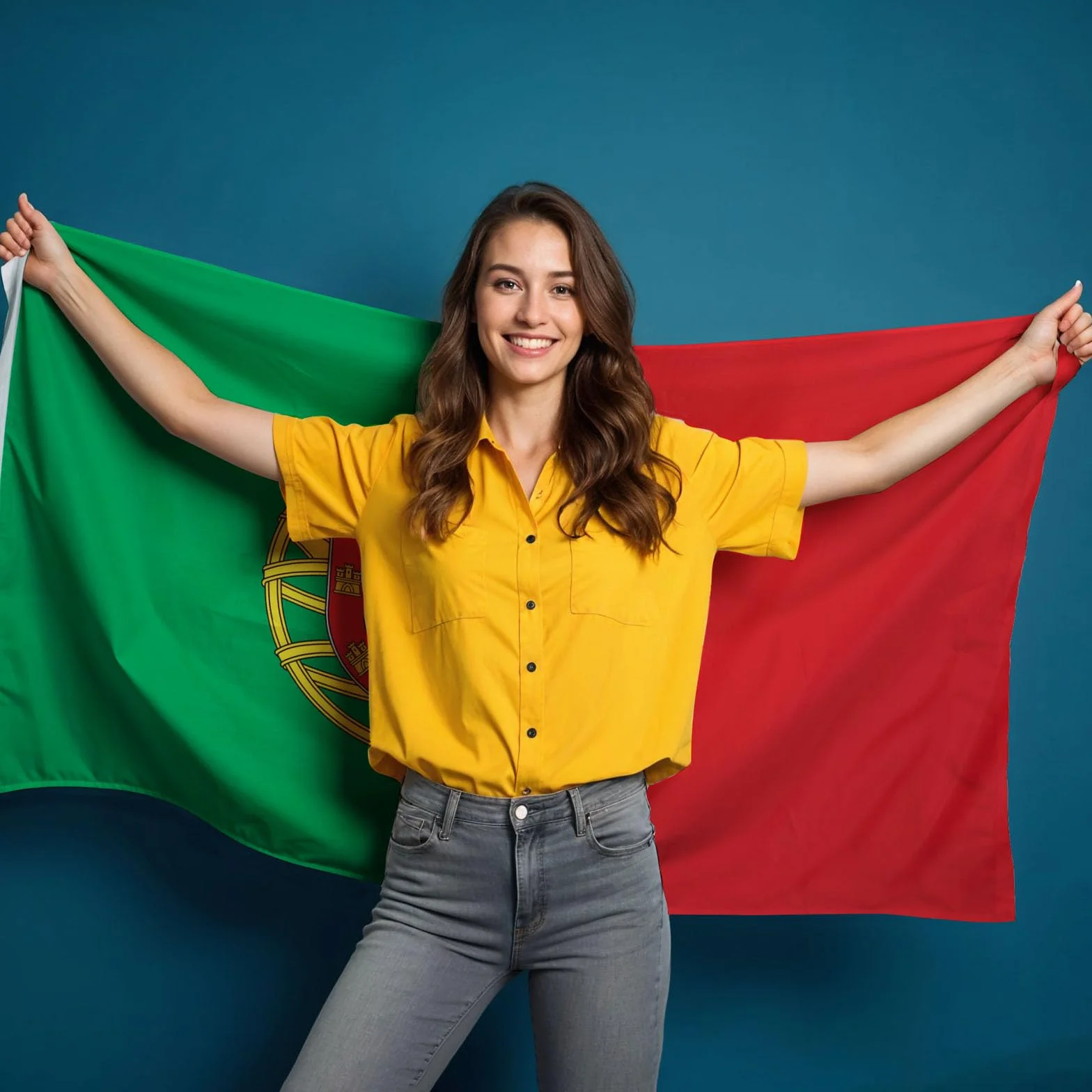 Banderas de aricona – bandera de Portugal resistente a la intemperie con 2 ojales de metal - bandera nacional portuguesa 90 x 150 cm