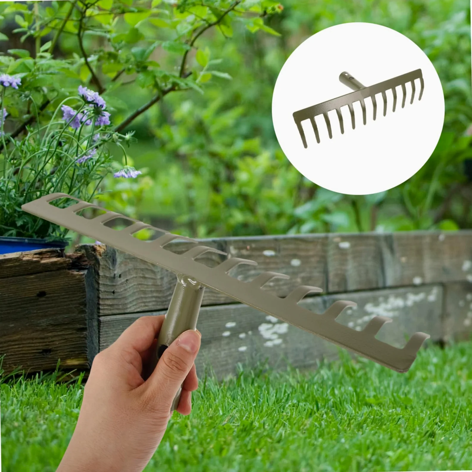 Hemobllo 3piezas Rastrillo De Jardín Metálico Resistente para Césped y Caídas Herramienta De Jardinería Ergonómica Fácil De Usar Limpieza De Jardines para Jardineros