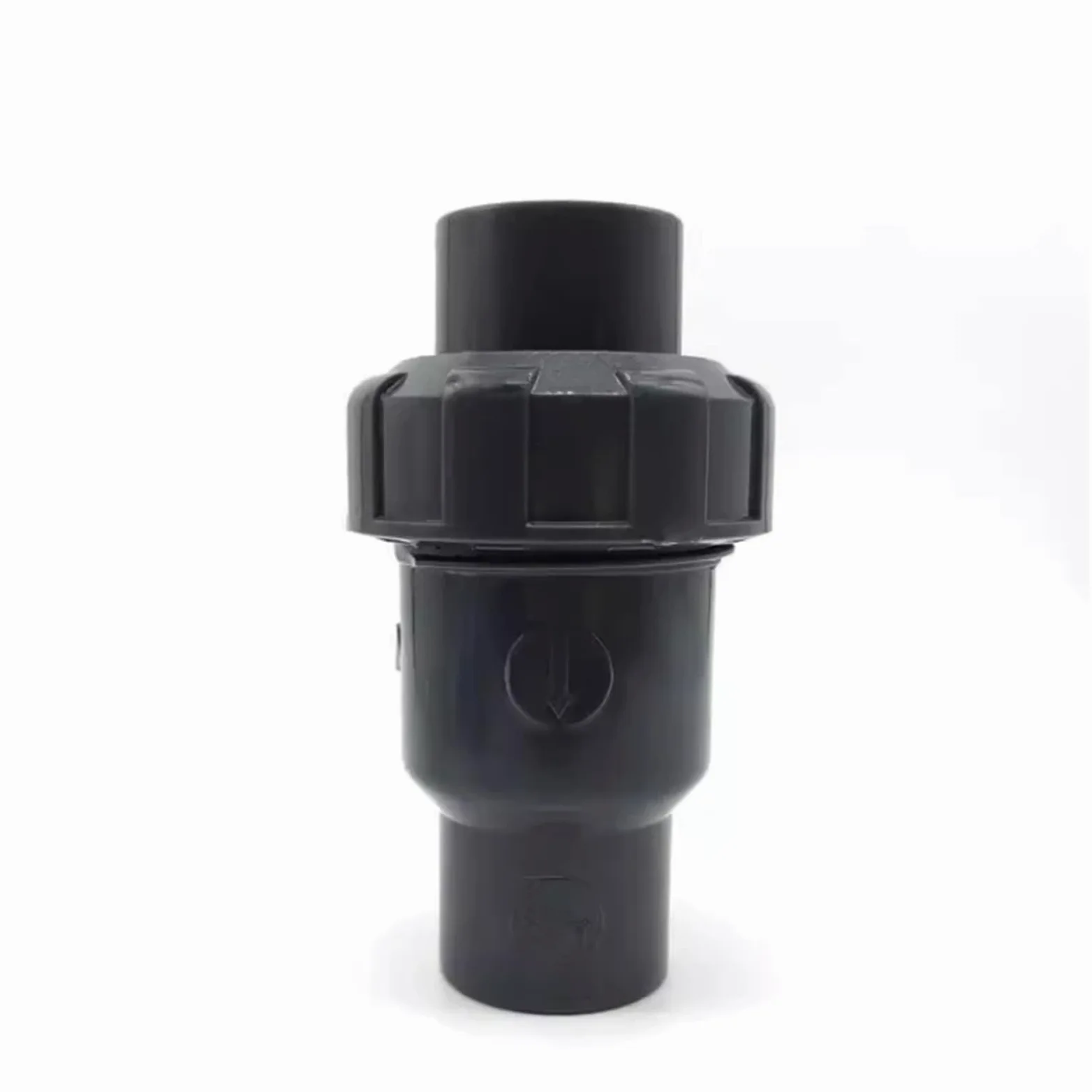 1 válvula de retención bola UPVC 20, 25, 32, 40 y 50 mm, vertical, adaptador escape for riego jardín acuario, conector tubería PVC(Dark Gray,20mm Inner diameter)