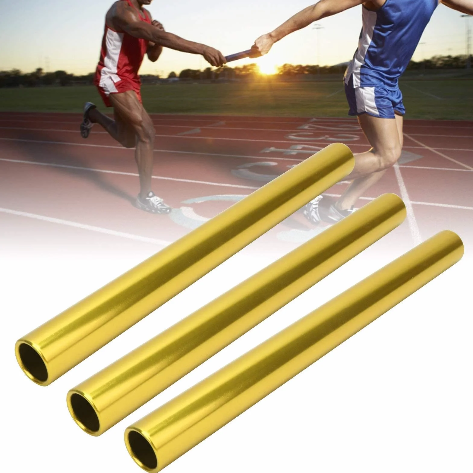 Keenso Bastón de Carrera de Relevos de Aluminio, 3 Piezas para Pista y Campo