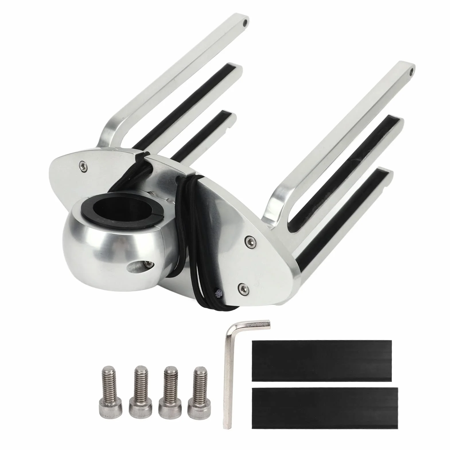 Soporte para Wakeboard Ajustable en Ángulo, Aleación de Aluminio Pulido, Compatible con Tubos de 189-248 Pulgadas