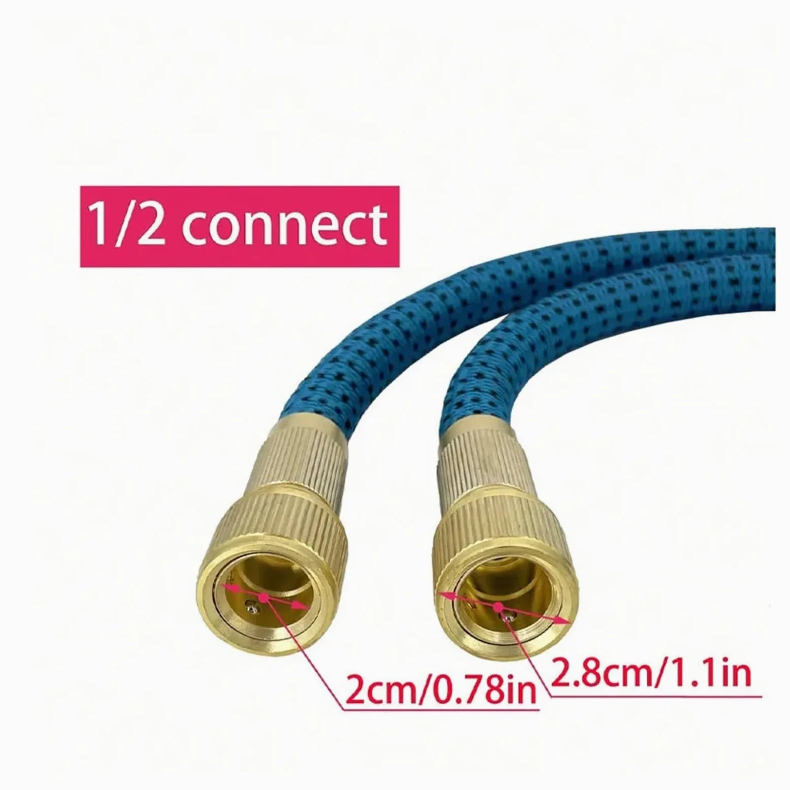 Manguera de jardín Extensible, Manguera de Agua Flexible para jardín, Manguera de jardín Flexible, Manguera de conexión para riego de automóviles, Azul Verdoso, 7,6–15,2 m (Verde, 7,6 m)