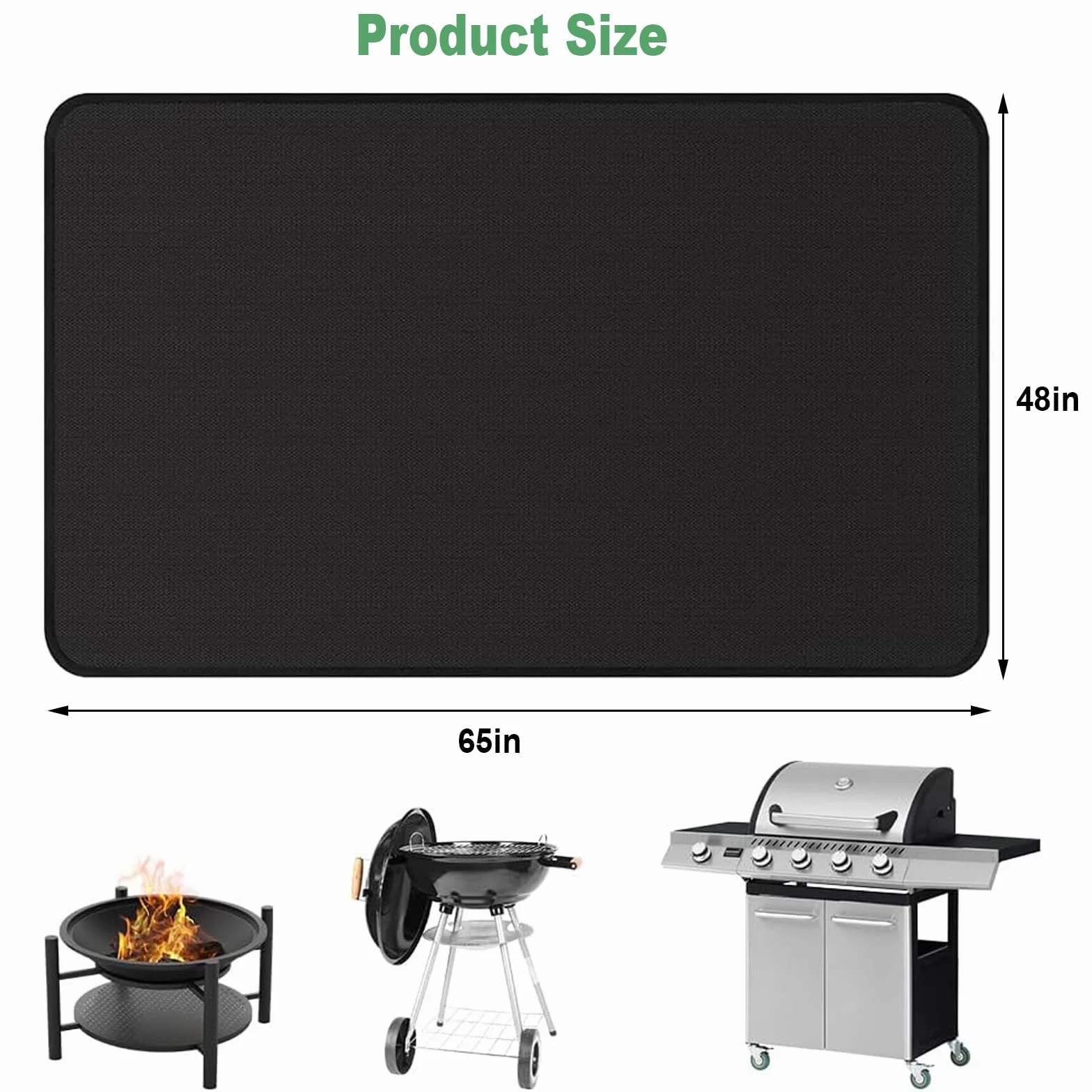 122 x 165cm Alfombrilla Parrilla Fogones, Barbacoa Protector Suelo, Alfombra Barbacoa Exterior Fibra de Vidrio de Silicona, Alfombra Barbacoa Exterior