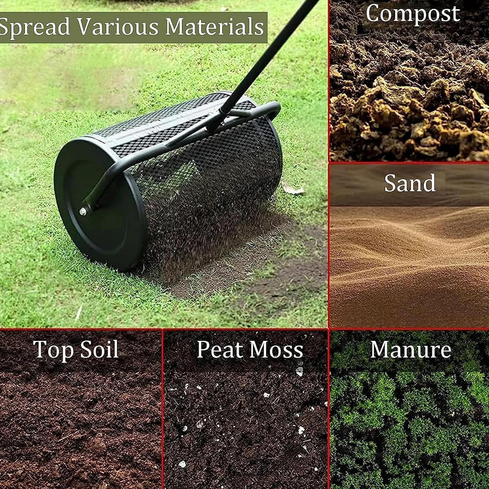 esparcidor de abono,esparcidor de Musgo de turba,esparcidor de Musgo de turba,esparcidor de Musgo de turba,esparcidor de abono de jardín,Green-32 * 60cm