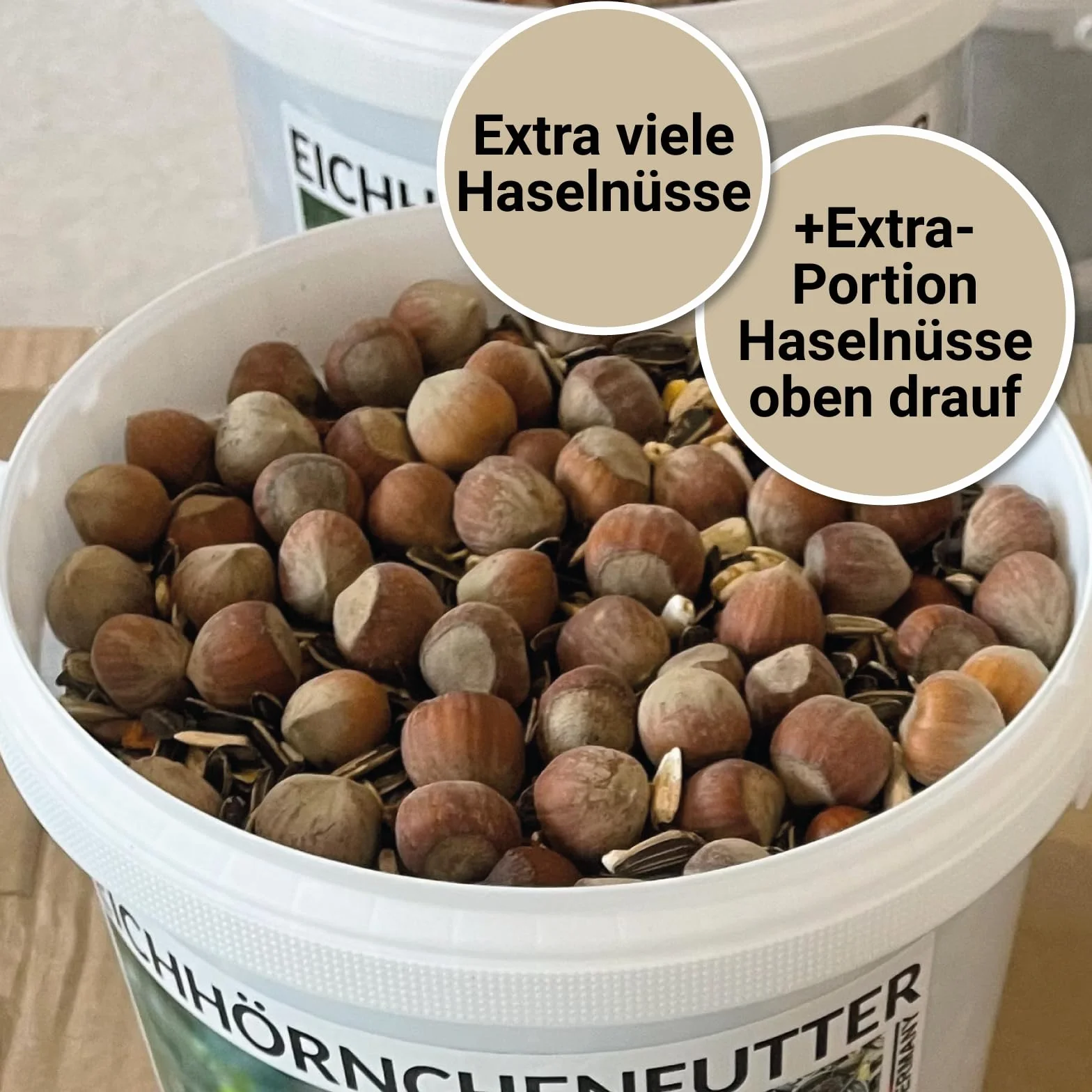 Comida para Ardillas 2,2 kg, alimento Natural para Animales Silvestres como Mezcla Anual. Alimento de Todo el año con un Extra de avellanas, también Apto para Ardillas listadas