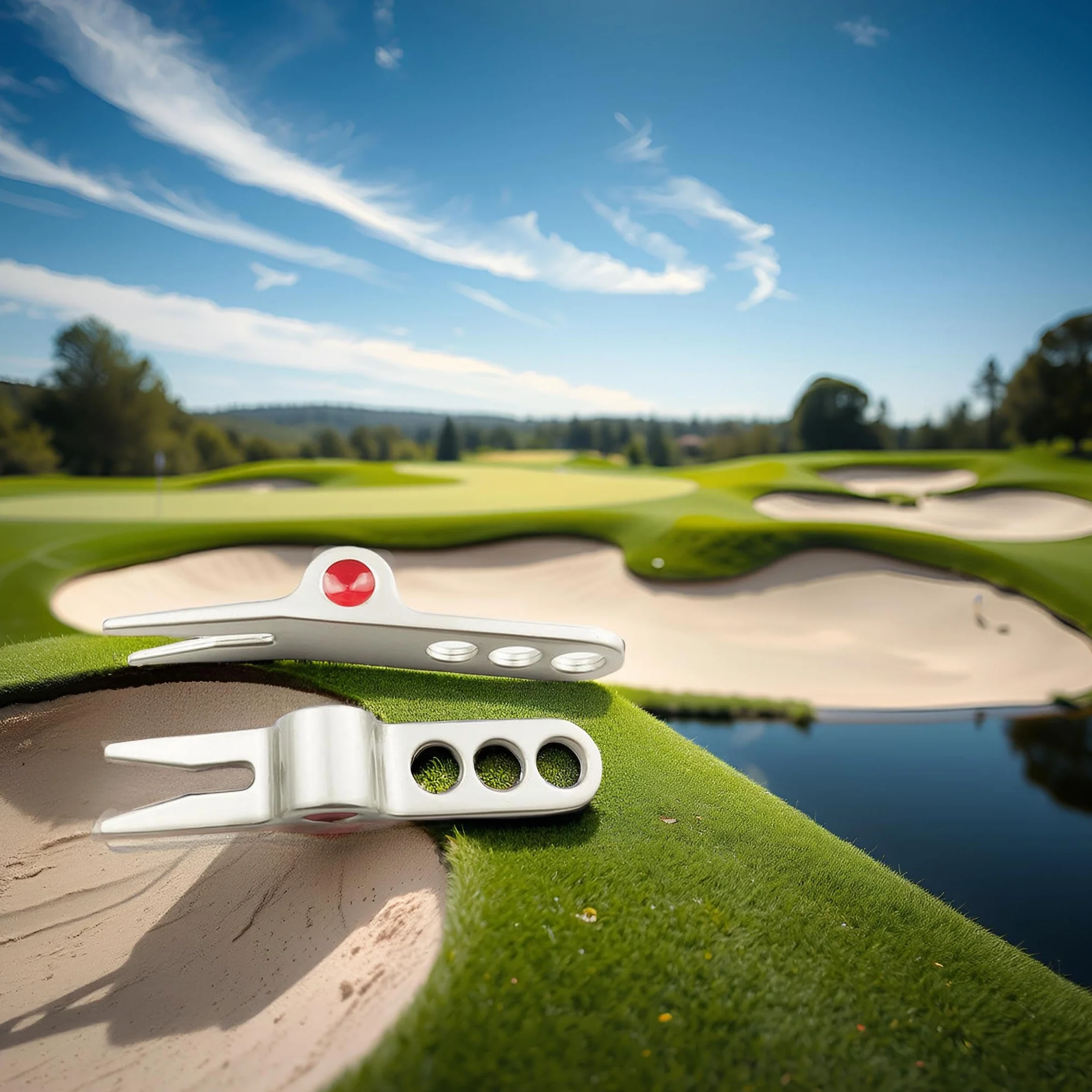 Herramientas de reparación de horquilla de pelota de golf plateada, compatible con Cameron Divot, Scotty Golf