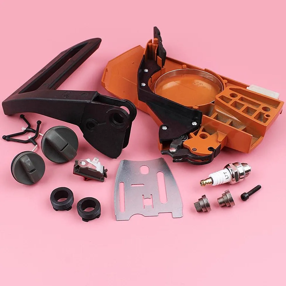 Herramientas Kit de placa de barra de cubierta de embrague lateral de freno para Husqvarna 266 268 272 61 66 motosierra 5037366-01, 503 73 66-01 w tapa de aceite de combustible accesorios