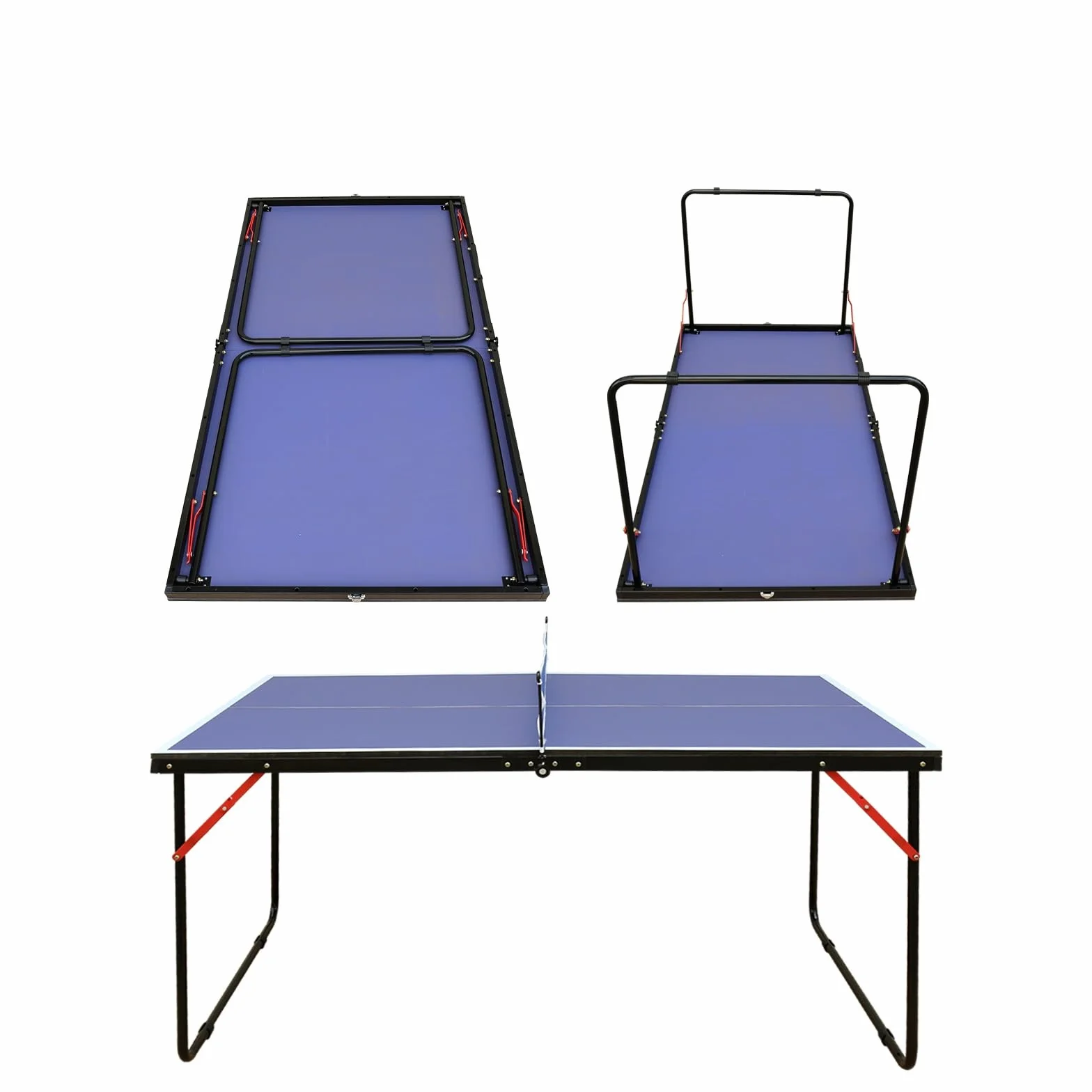 Mesa de Ping Pong Plegable 137x76x68 cm Madera con Red, Paletas y Pelotas
