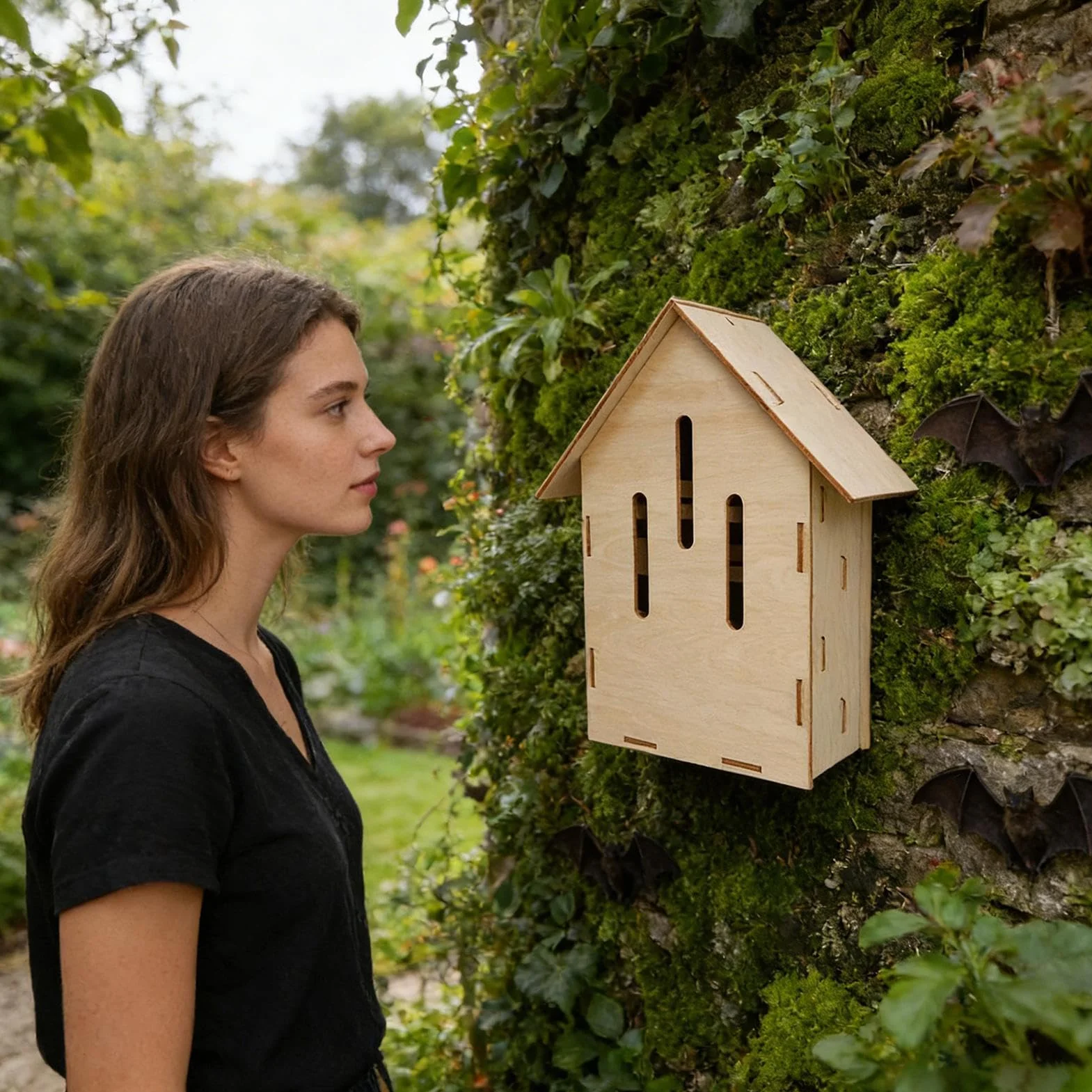 Casa Para Murciélagos: Hábitat De Animales Al Aire Libre De Madera Y Refugio Para Murciélagos En El Jardín | Modelos A 14,5x9x21,5cm C 12x5x16cm, Fácil Instalación Área Silenciosa Y Libre De Depredado