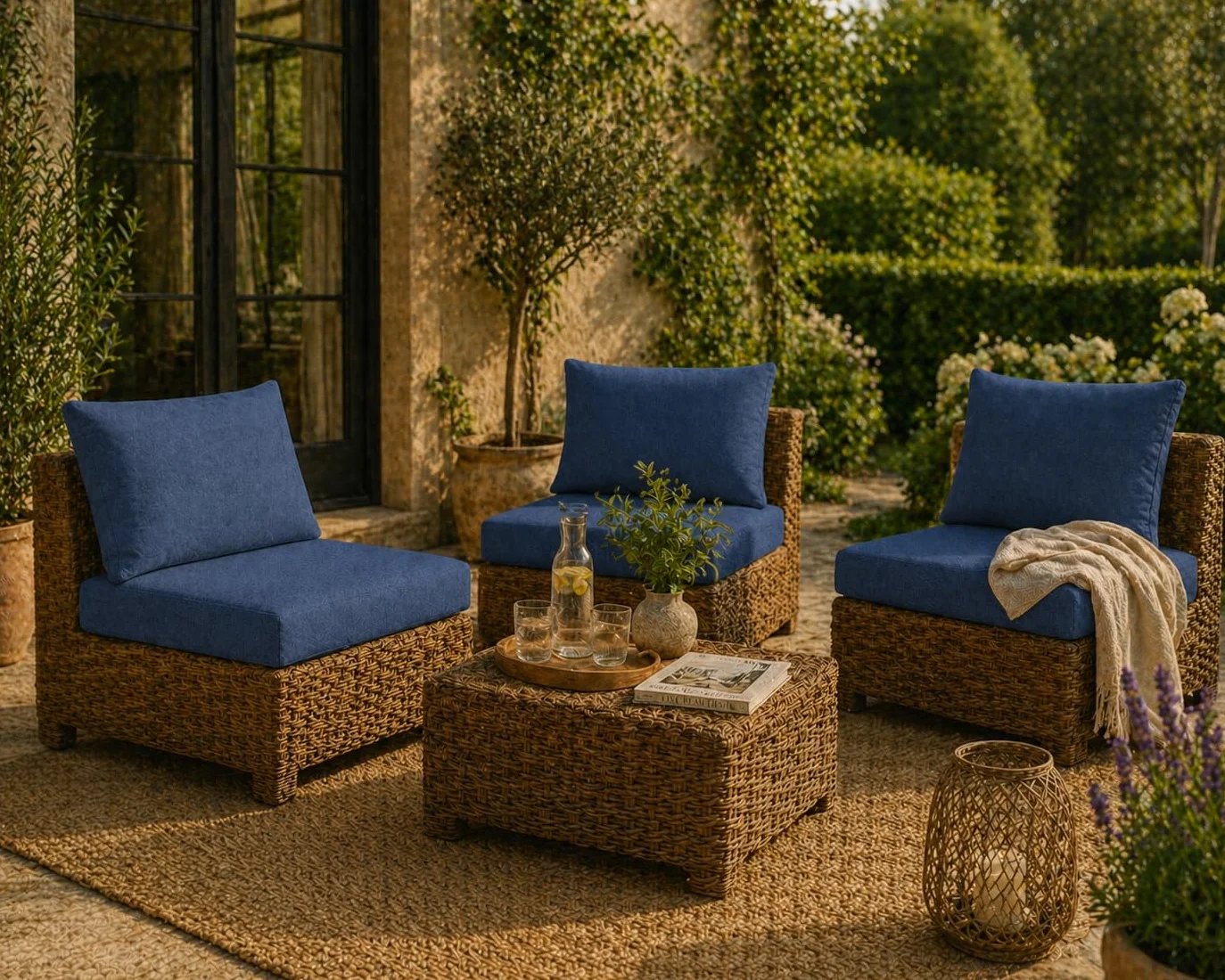 chilly pilley® Cojines para Muebles De Ratán, Cojines De Jardín, Respaldos, Muchos Tamaños Y Muchos Colores 50x40, Crema