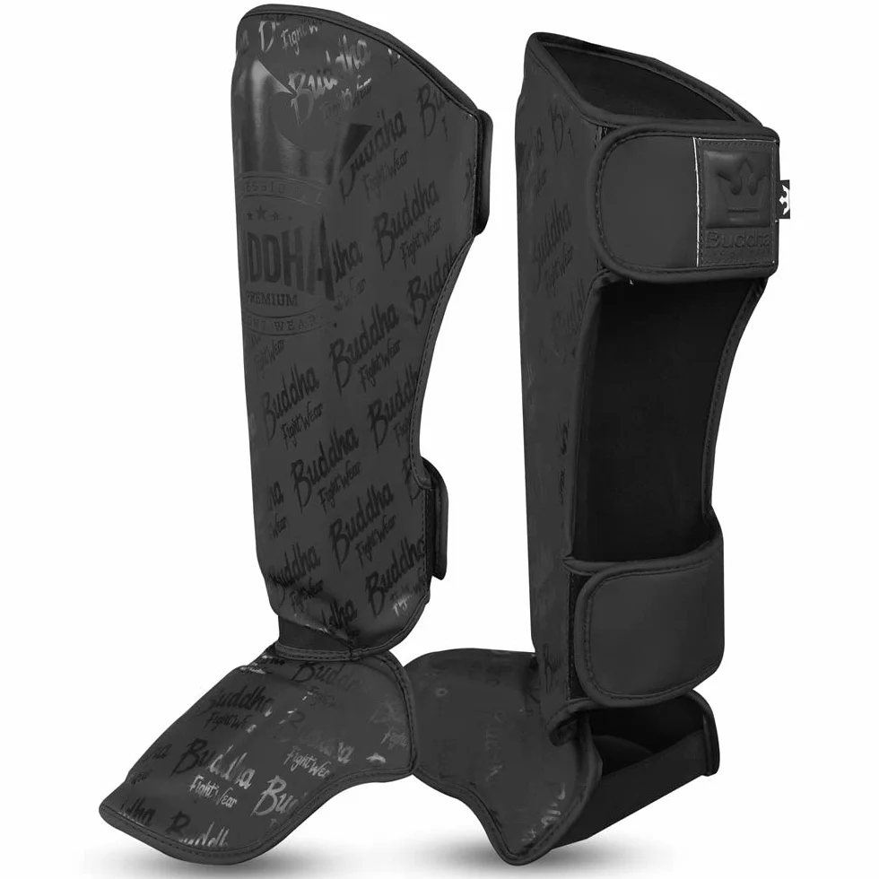 Espinilleras Muay Thai MMA Kick Boxing Epic Piel Sintética Costuras Reforzadas
