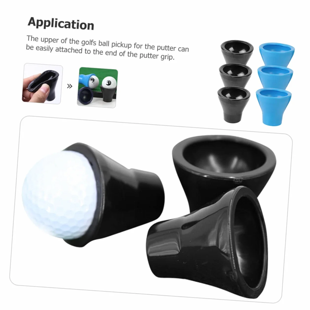 Recogebolas De Golf Portátiles con Ventosa De Goma para Putters Compactos - 6 Unidades Accesorios