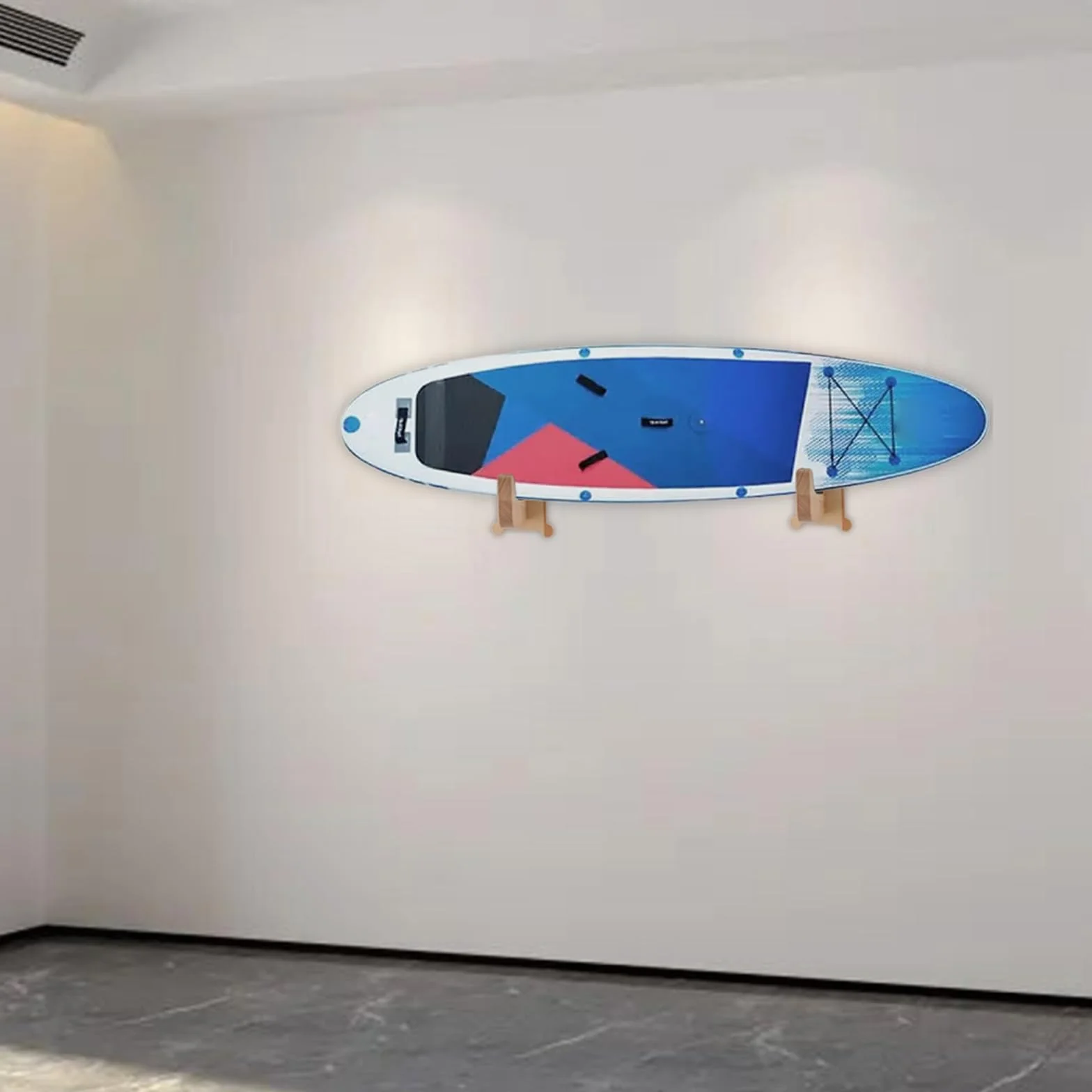Soporte de pared para tabla de surf, ganchos de madera de haya con pernos M6, almacenamiento vertical para longboard, shortboard, skimboard