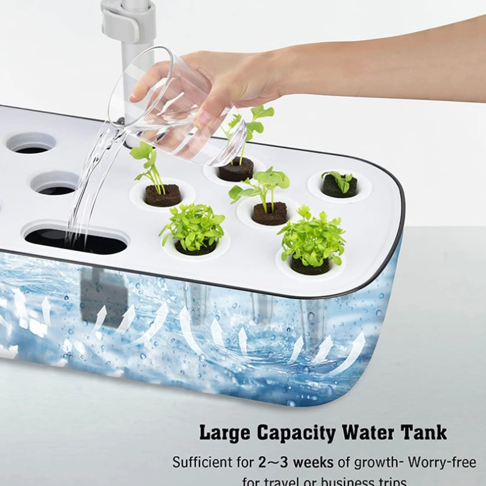 Sistema de Cultivo hidropónico, 12 cápsulas kit de iniciación de jardín para interior con luz crecimiento, Kit de germinación inteligente con función de sincronización de ciclo, Altura Ajustable#2