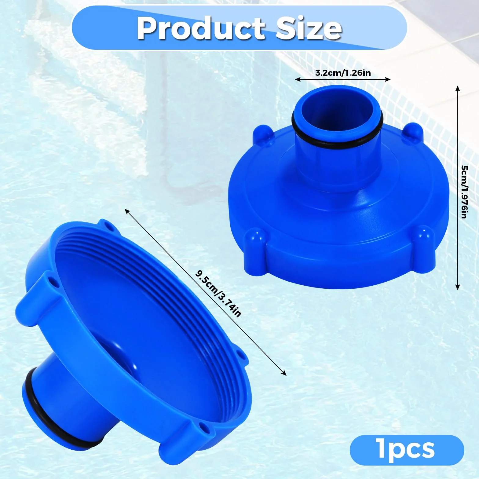 Adaptador para Aspiradora de Piscina, Piezas para Aspiradora De Piscina, Accesorios Piscina, Accesorios para Adaptador De Piscina, Accesorios para Filtros de Piscinas de Verano (Azul 1)