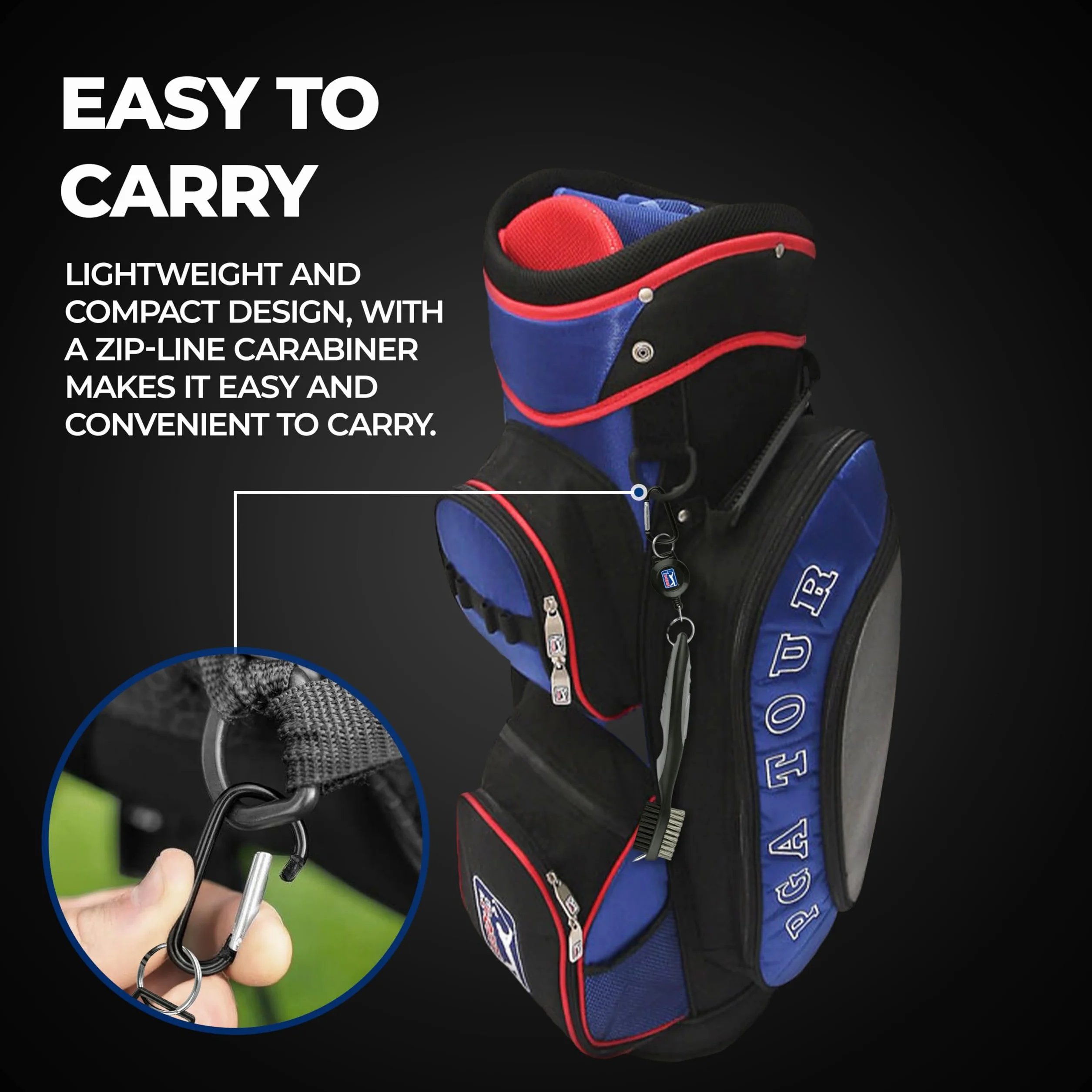 PGA Deluxe Cepillo de Doble Cara para Palo de Golf con Limpiador de Ranuras