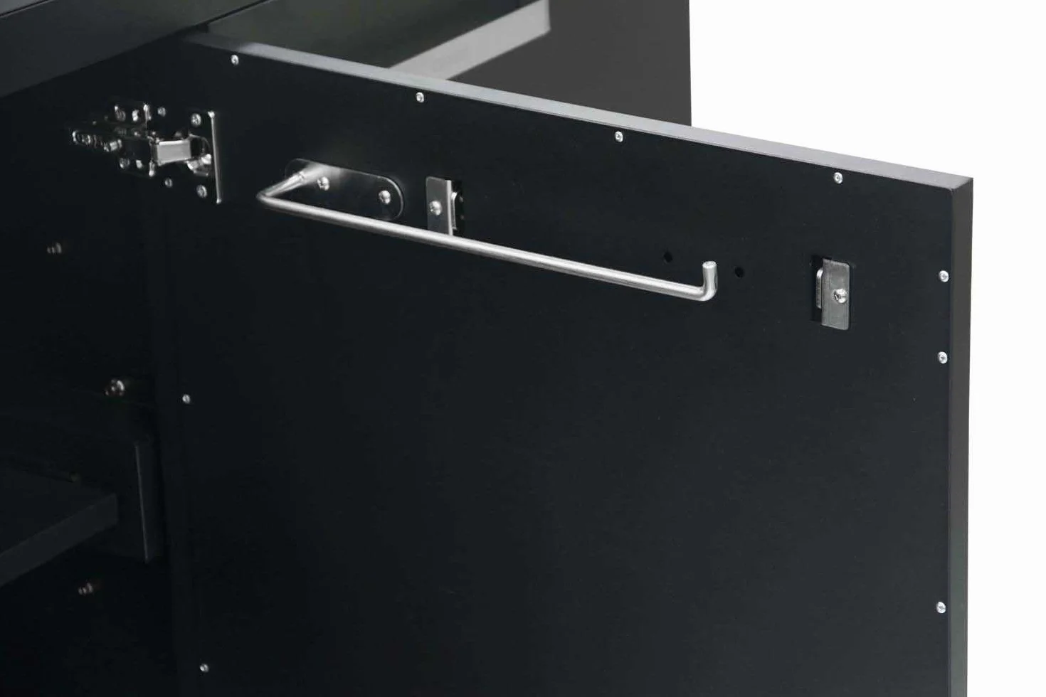 Cozze® Cocina de Exterior 180 con encimera INOX – módulo de Cocina Exterior Modular con 3 Puertas, Cubo de Basura Integrado, Soporte para 2 bombonas de Gas, 6 Ruedas, Carga 150 kg