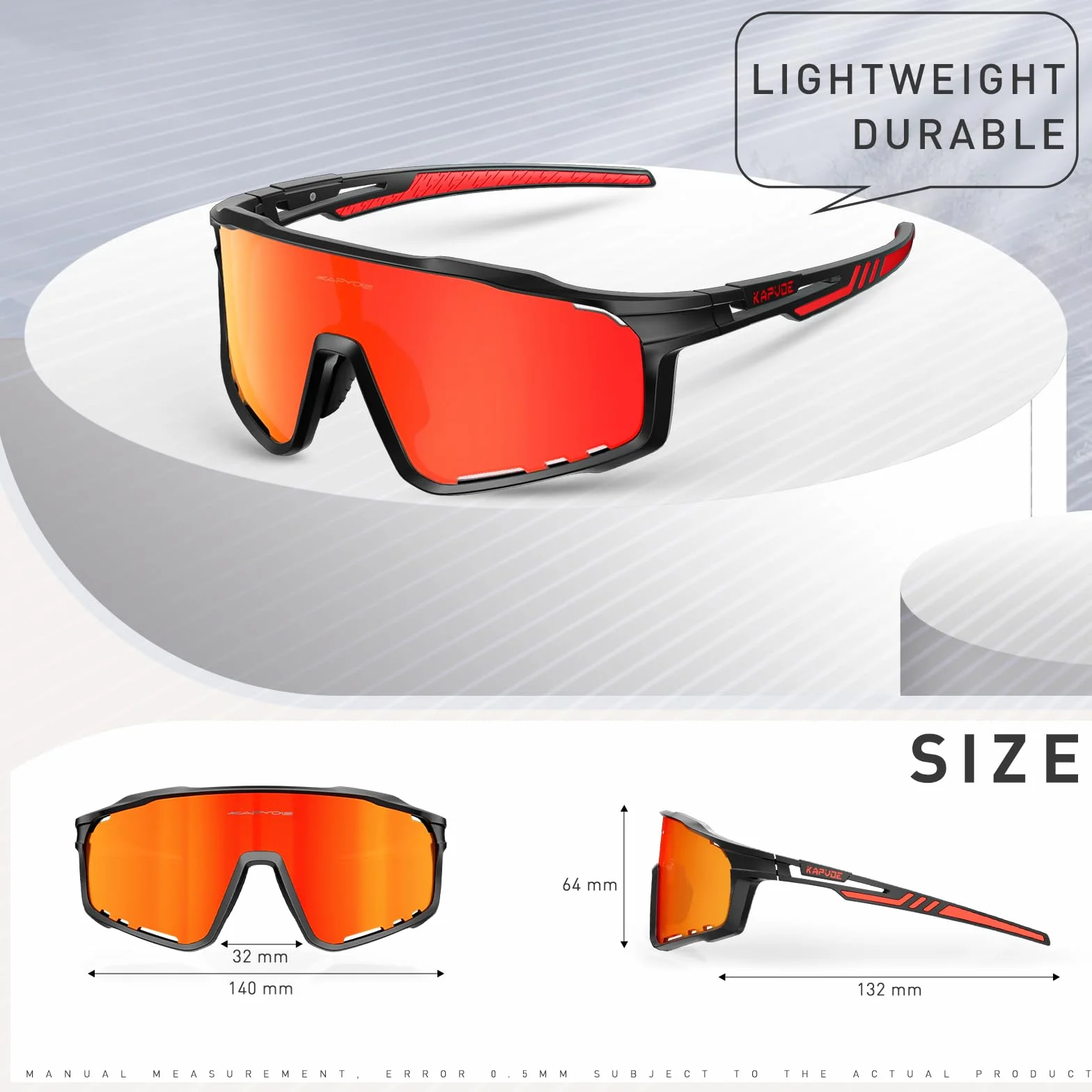 KAPVOE Gafas de Ciclismo Polarizadas Hombre Mujer MTB Bicicleta Montaña con 3 Lentes K76-3L