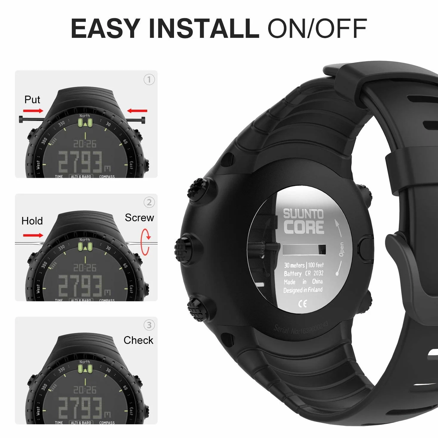 Core Correa Banda de Reloj Reemplazo de Silicona Suave Deportiva