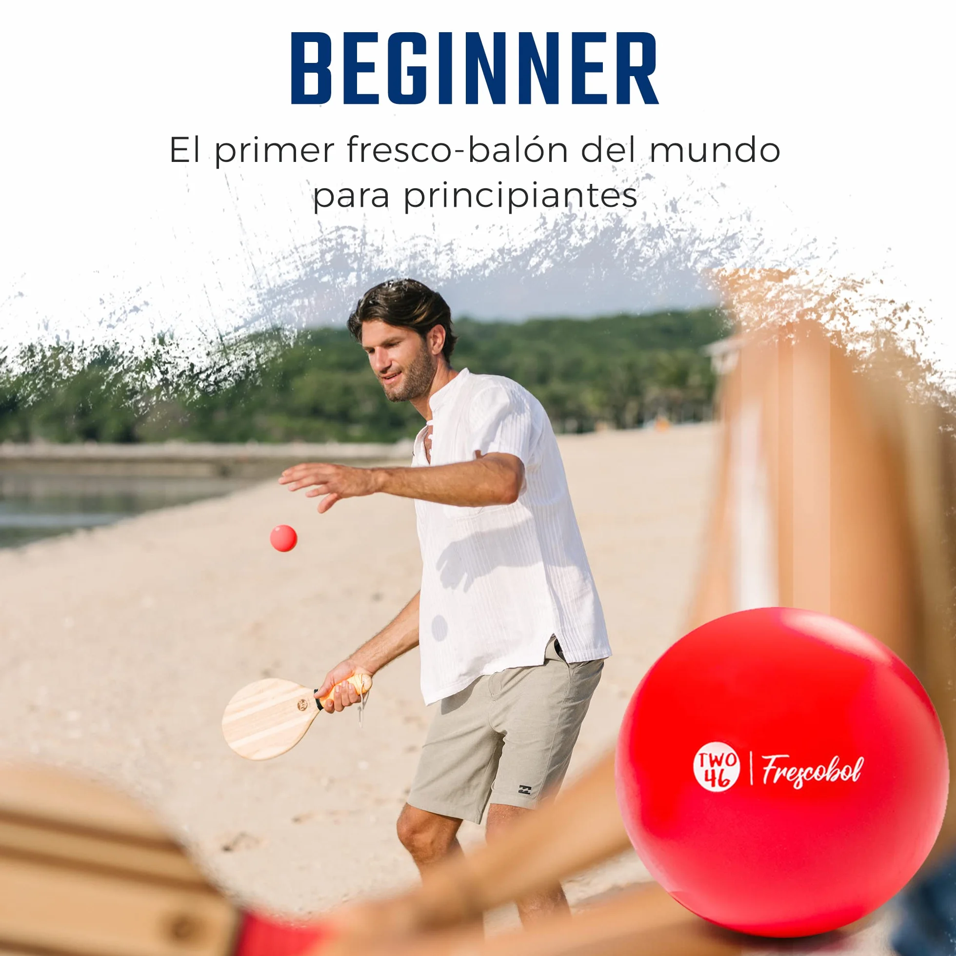 Bola Suave de Frescobol para Niños y Principiantes Tenis de Playa Juego de Raquetas