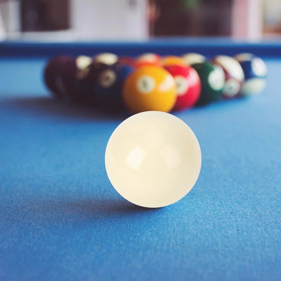 VBESTLIFE Lote de 2 Piezas Bola de Billar Blanco Estándar Diámetro 5,72 cm