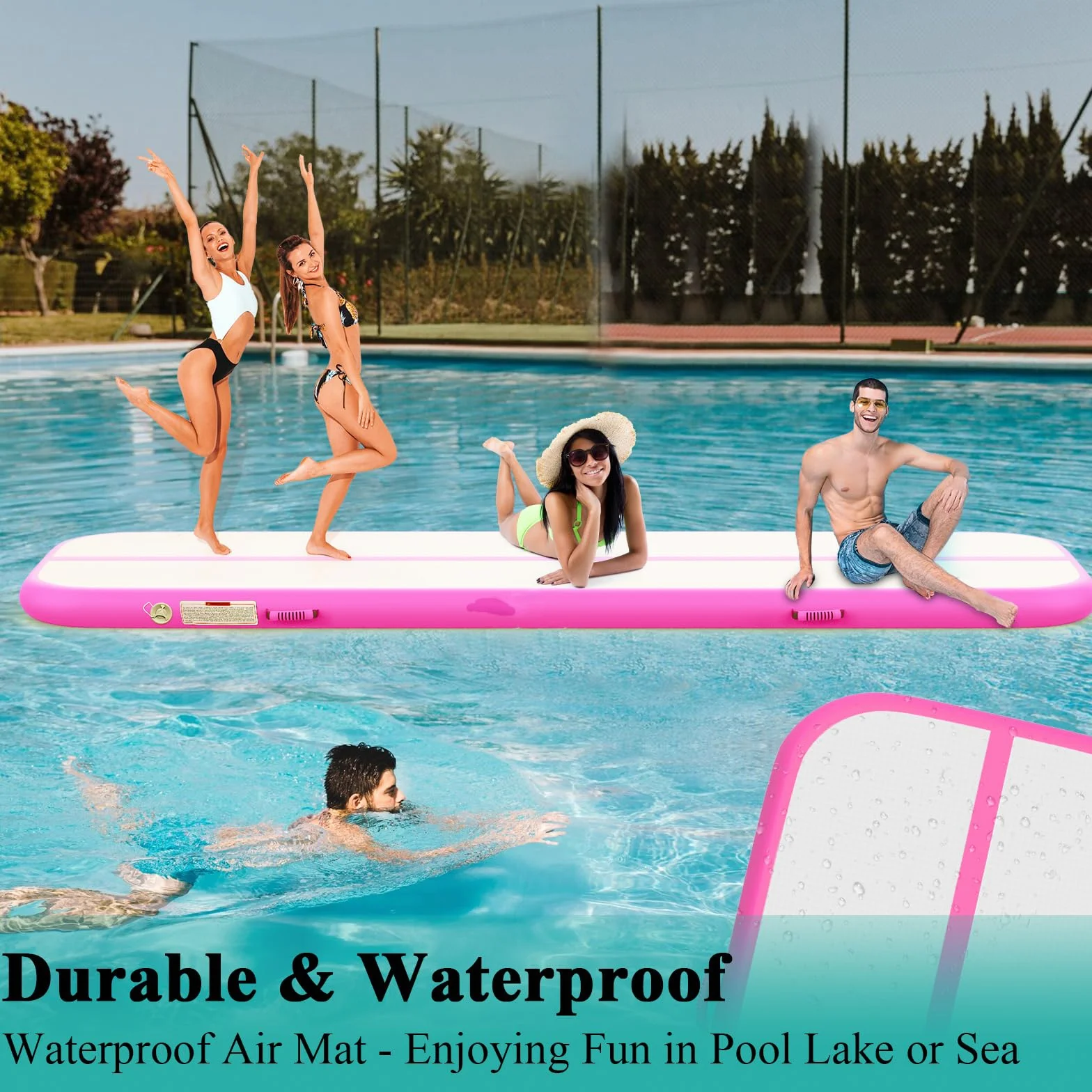 Colchoneta inflable de gimnasia con rodillo de aire para yoga y entrenamiento