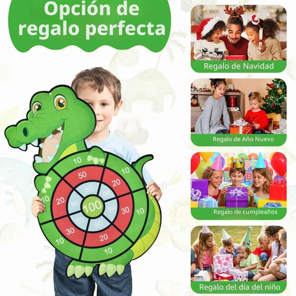 Vicloon Diana Niños 66CM Dardos Doble Cara Juego Tablero 12 Bolas Adhesivas Pistola Aire