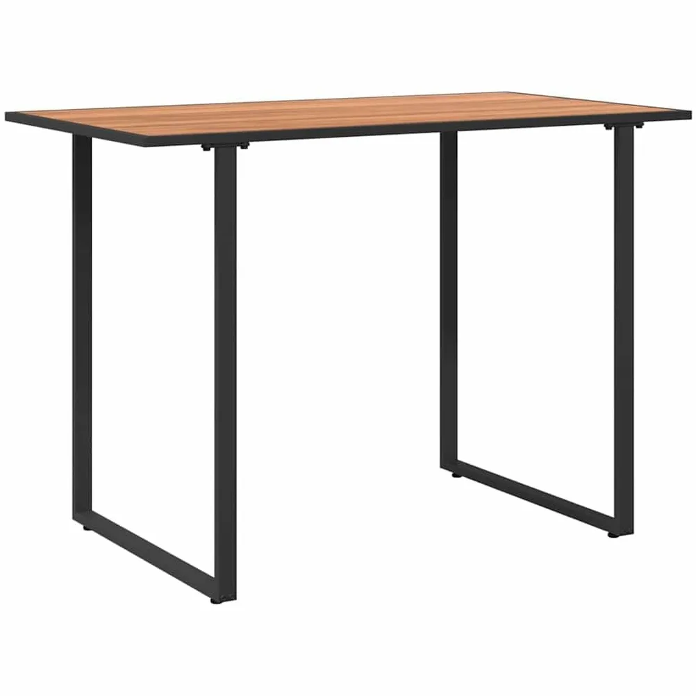Hothingwell - Juego de patios (acero topo 2 piezas) | Mesa de acacia maciza, marco de acero sólido, montaje fácil, para jardín y balcón